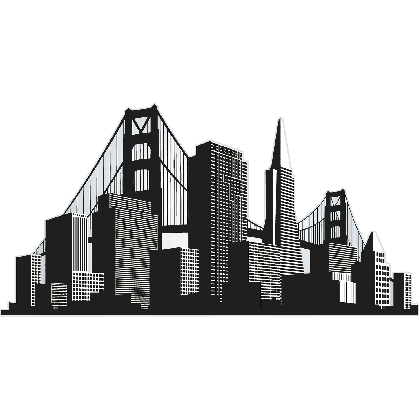 San Francisco Skyline Silhouette Cardboard Cutout