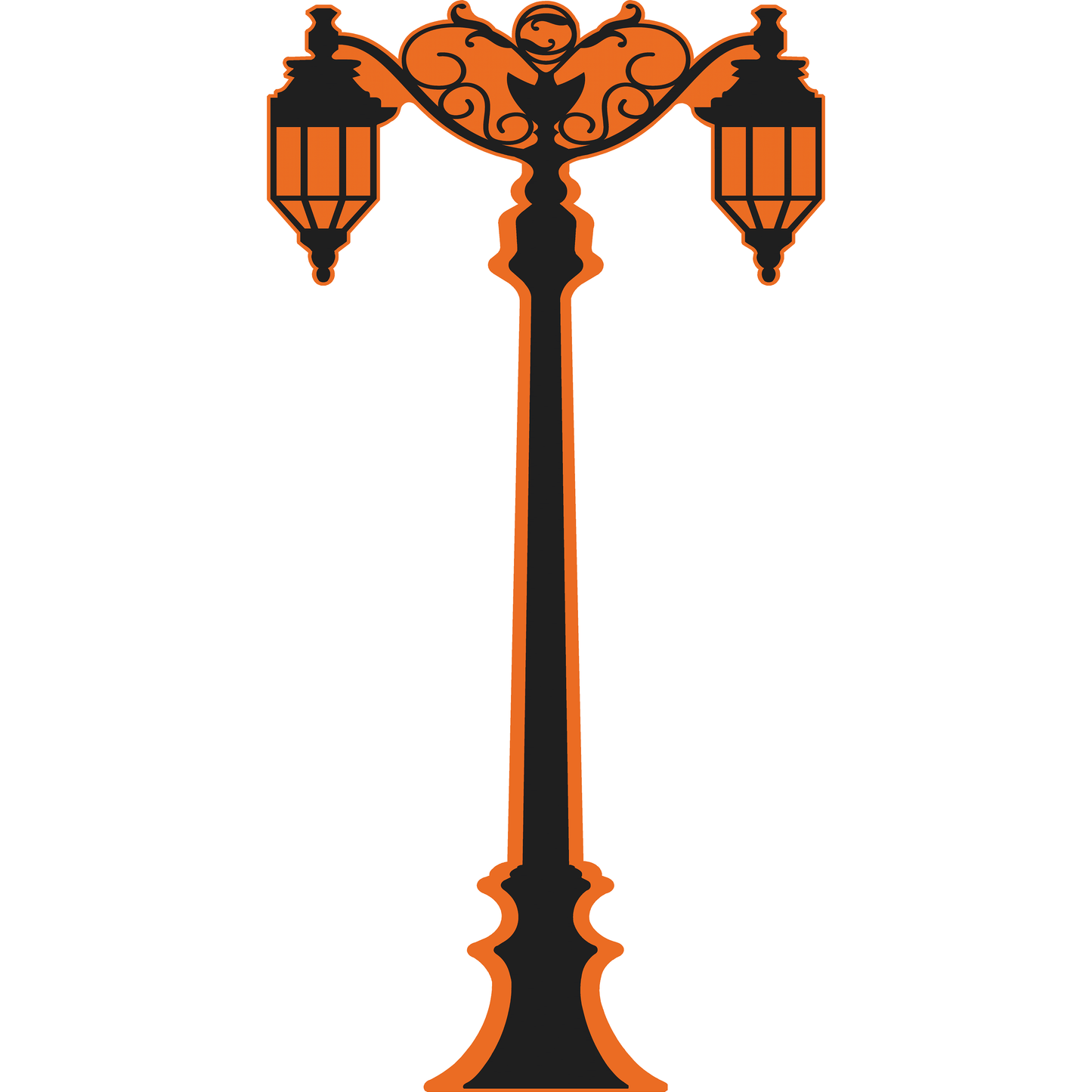 Old London Black Street Lamp Silhouette Cardboard Cutout