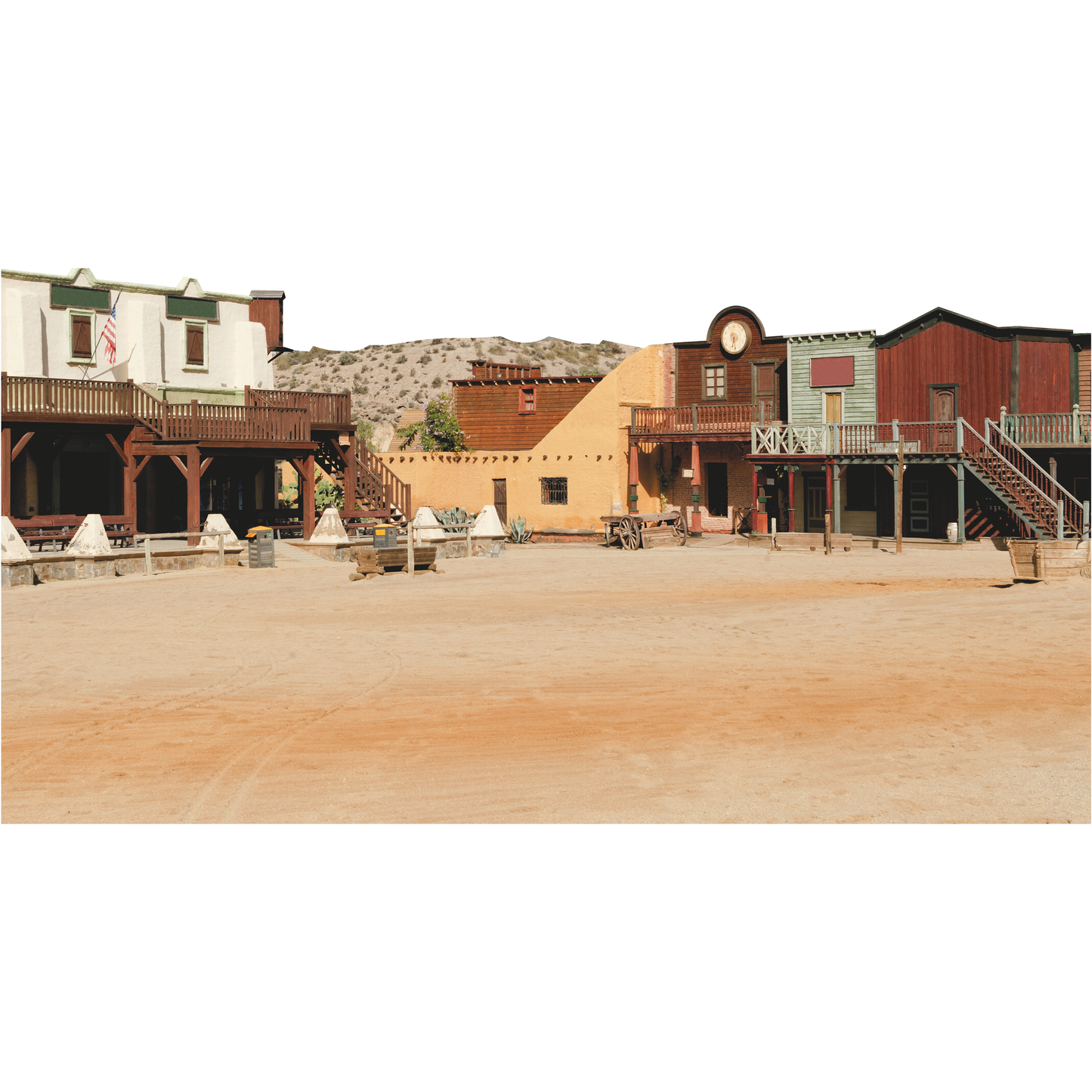 Hollywood Movie Set Old Wild Western Town Prop Backdrop Cardboard Cutout