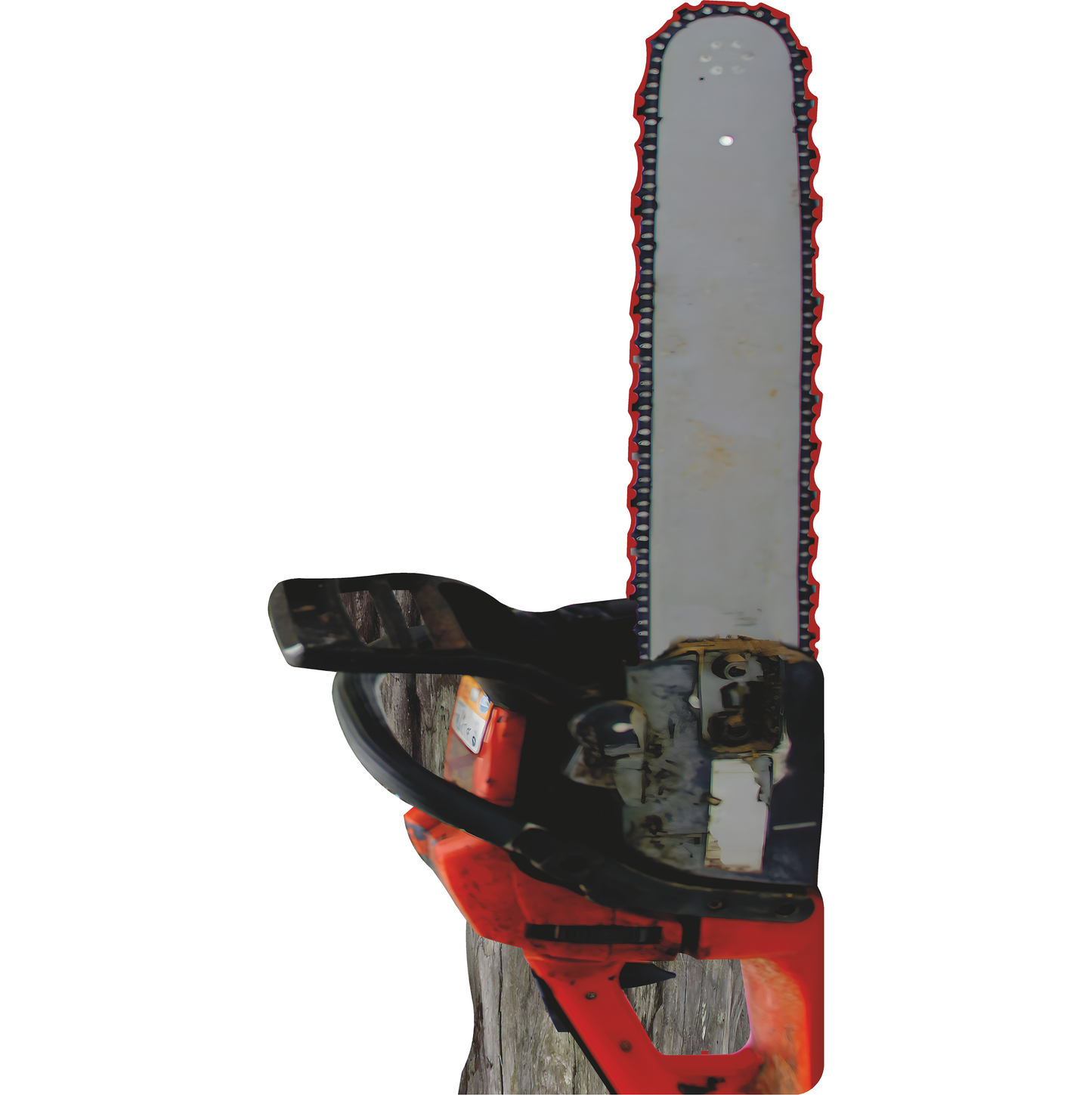 Red Chainsaw Vertical Cardboard Cutout