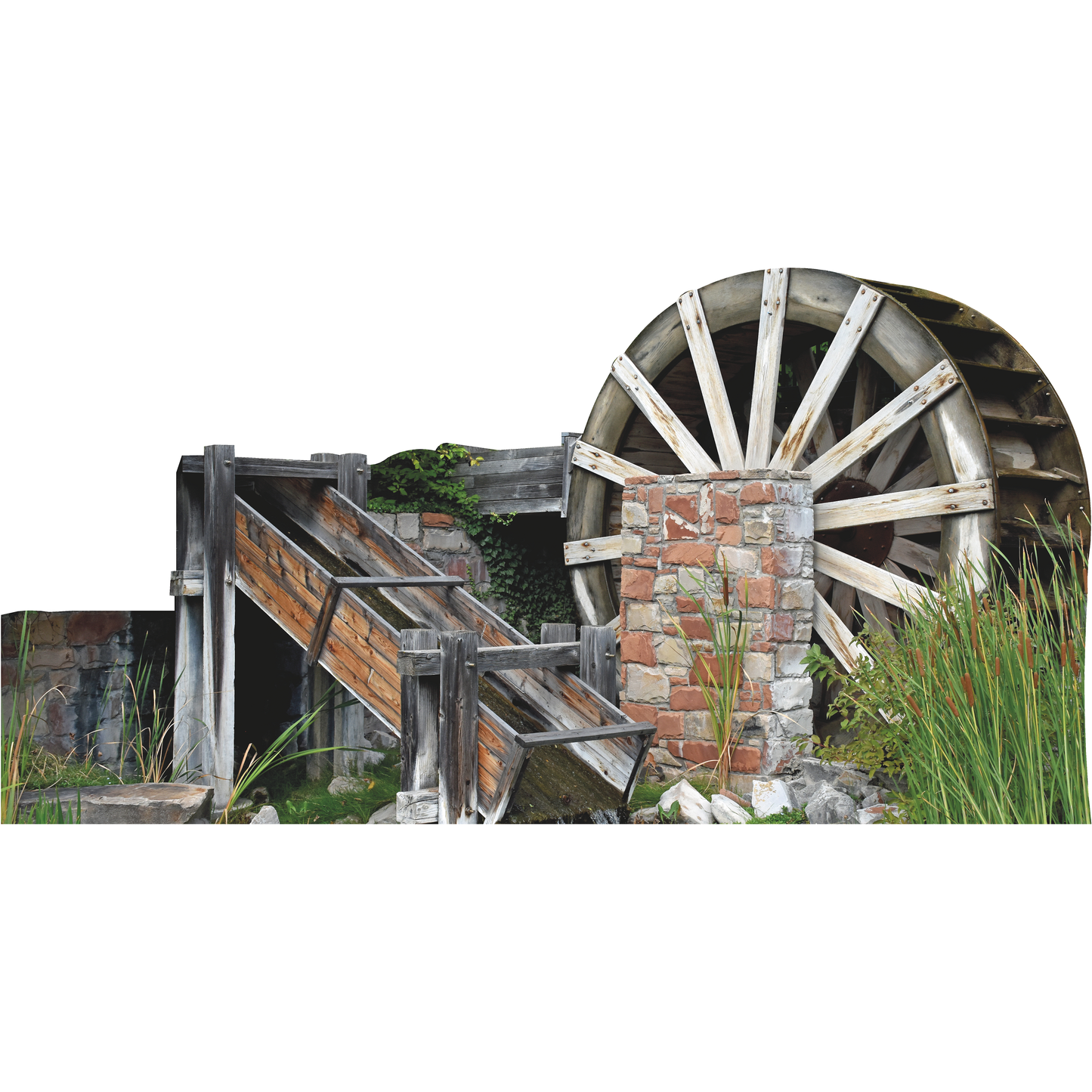 Wide Water Wheel Mill Homestead Off Grid Farm Cardboard Cutout
