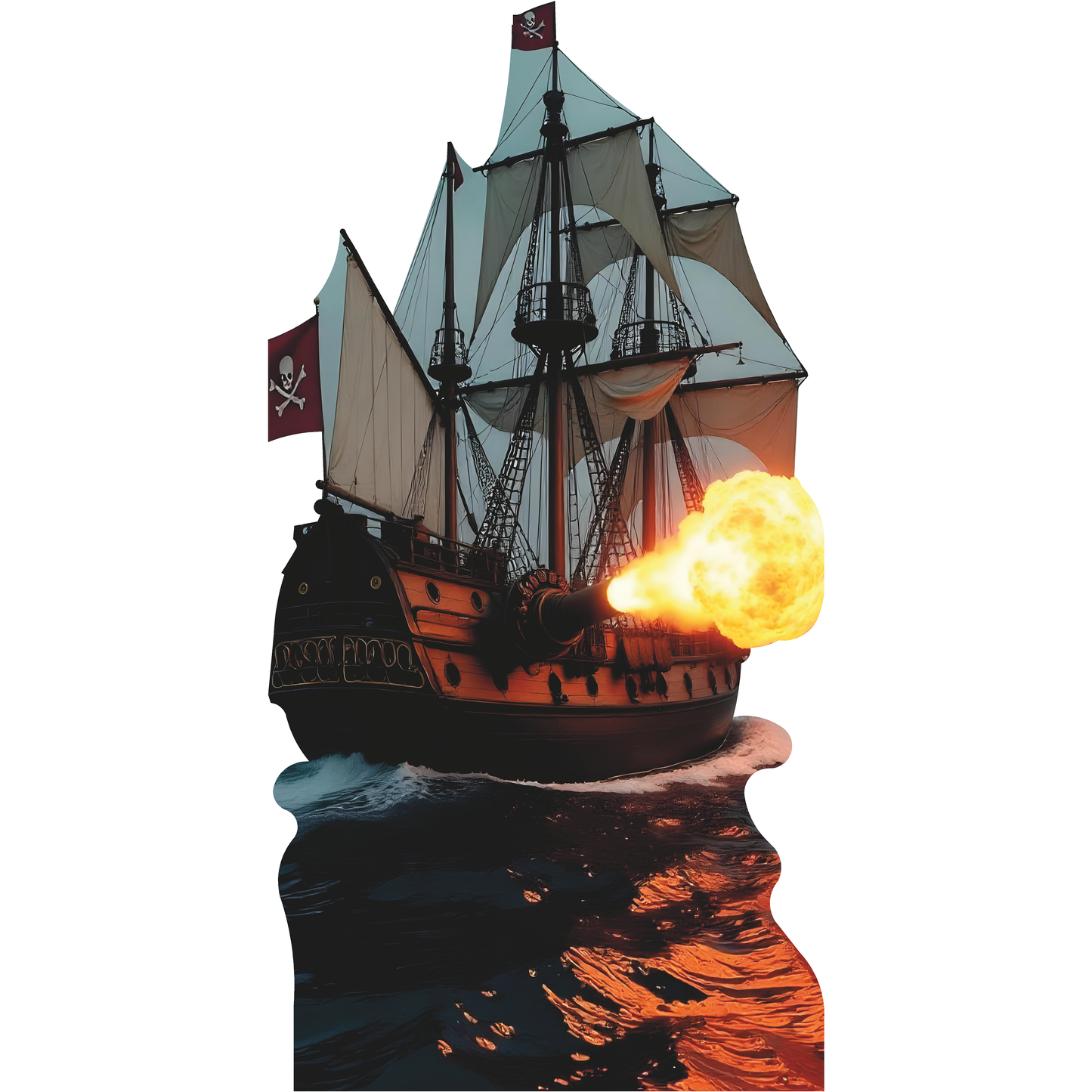 Pirate Ship Firing Cannons Cardboard Cutout