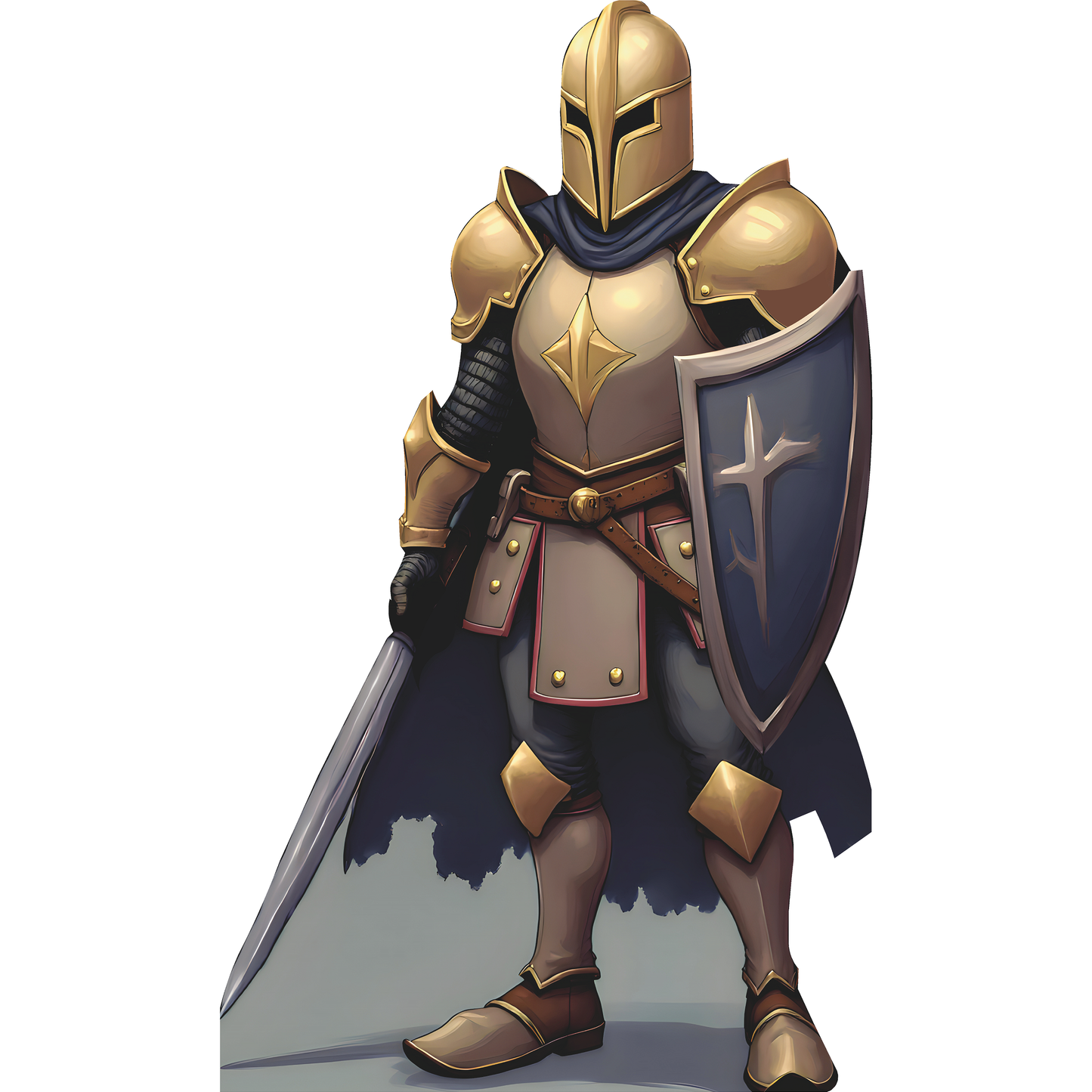 Bronze Armor Knight With Sword and Shield Cardboard Cutout