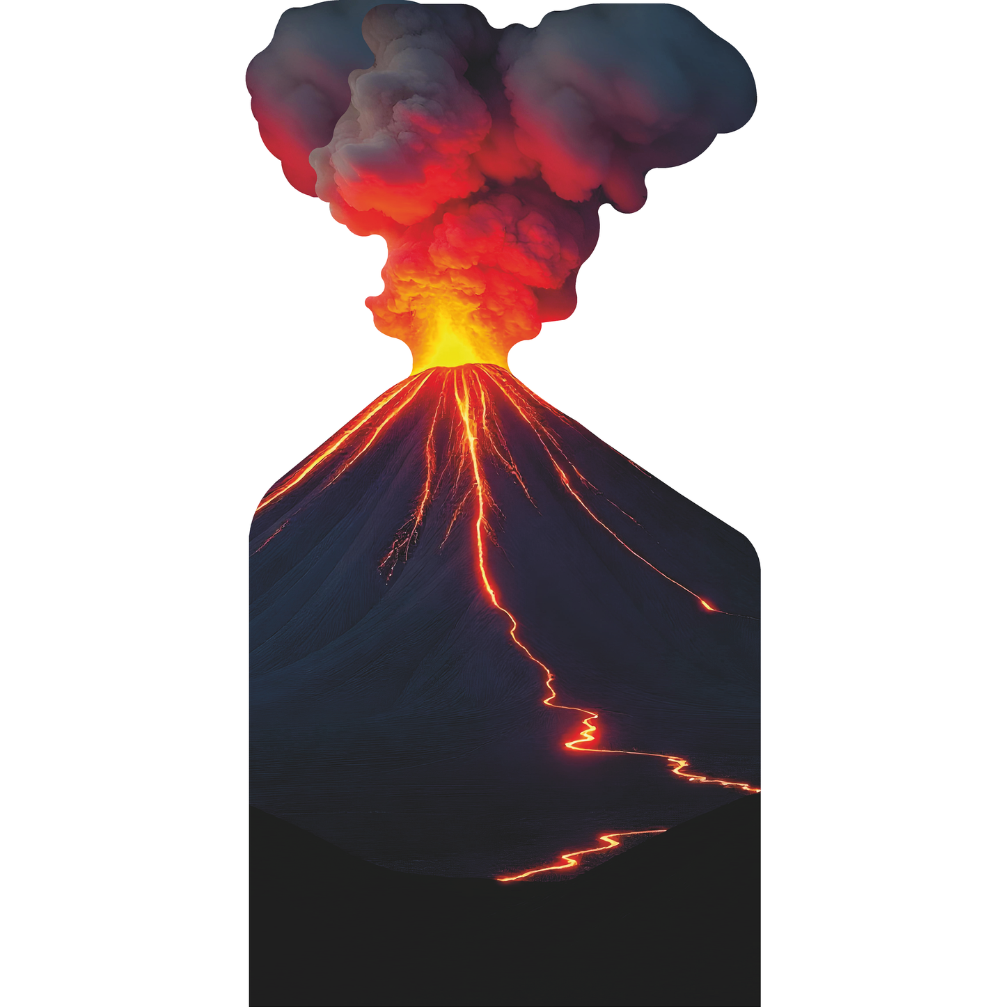 Erupting Volcano Lava Magma Smoke Cardboard Cutout