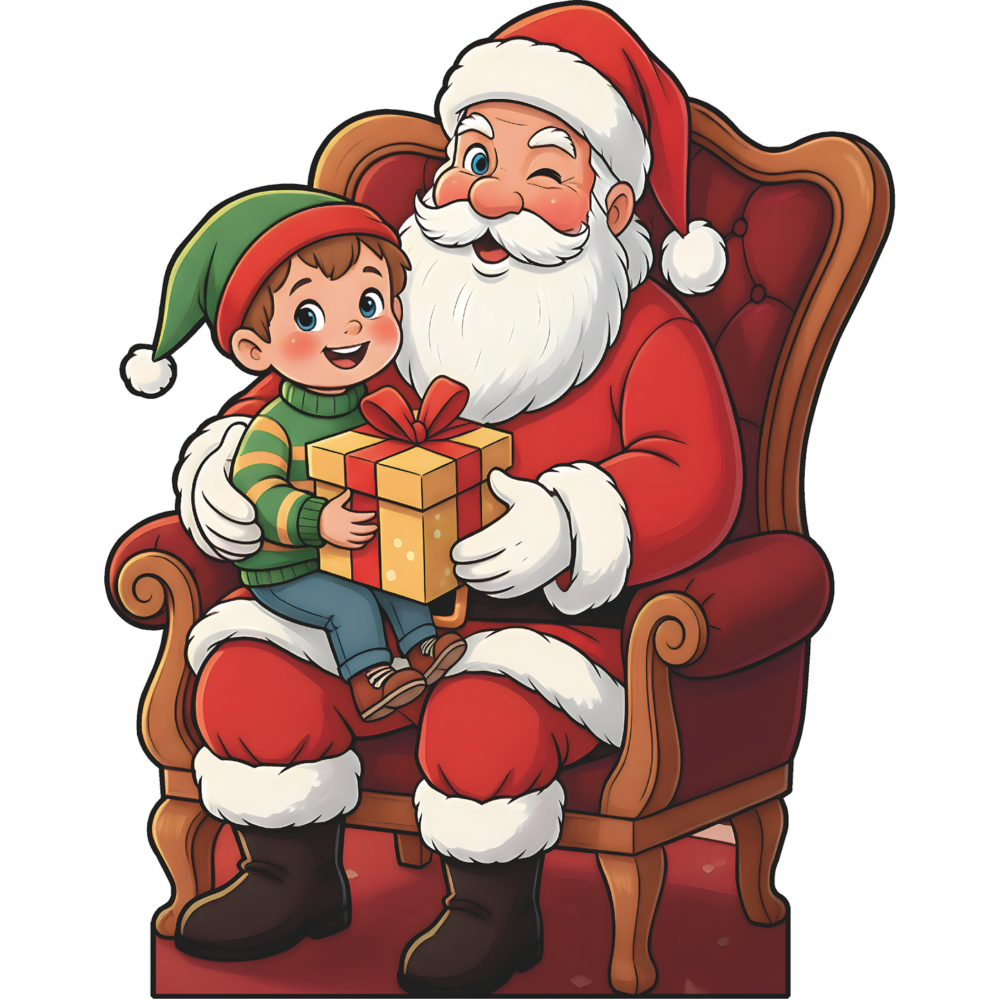 Cartoon Sitting Santa Christmas Cardboard Cutout