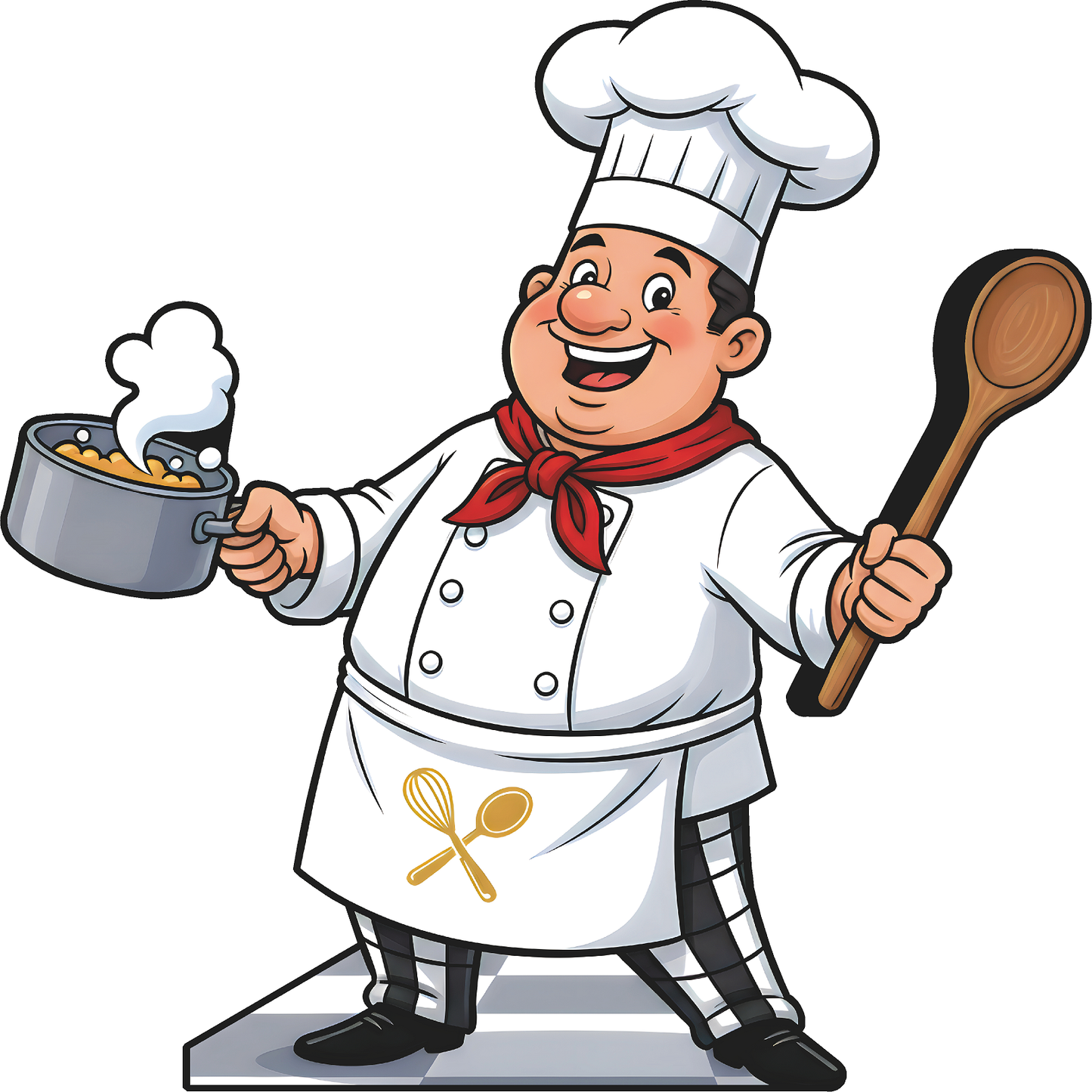 Cartoon Chef Cook Food Cooking Stand In Cardboard Cutout