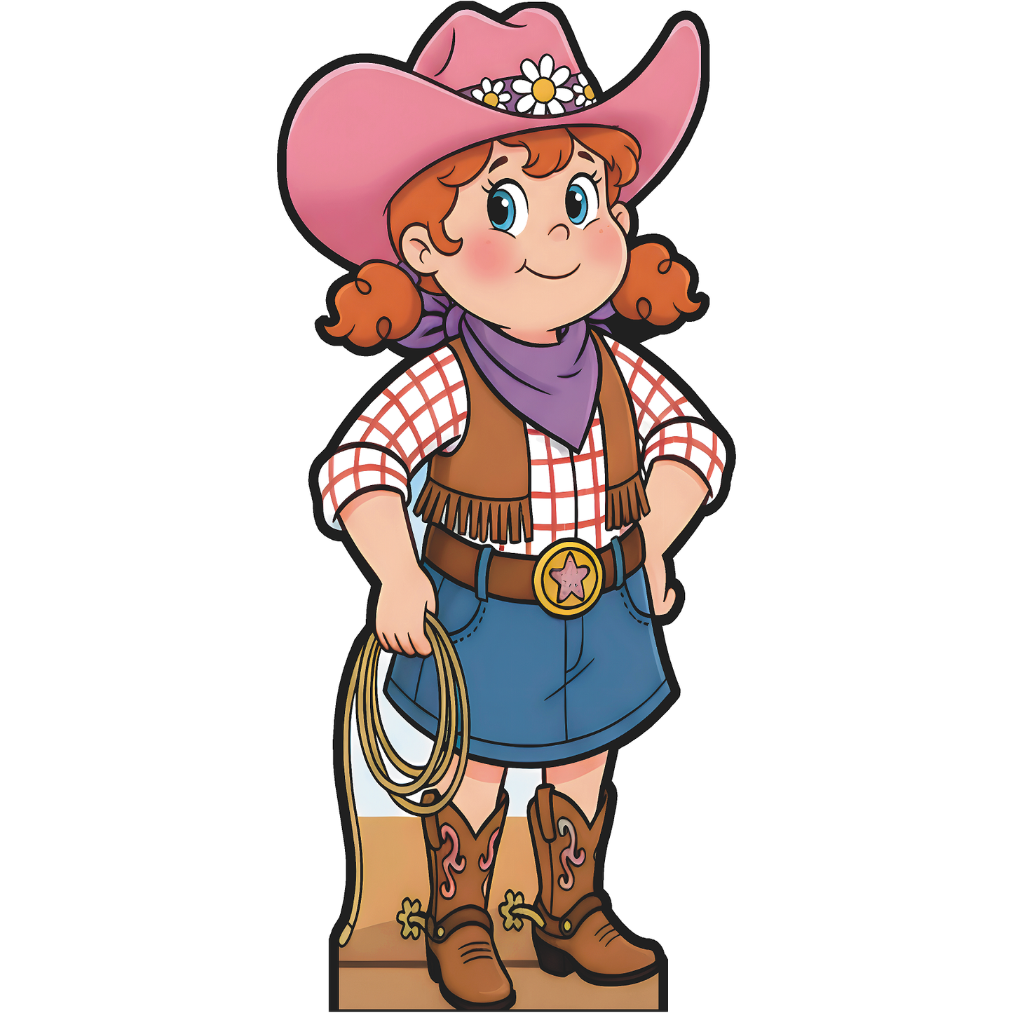 Cartoon Country Cowgirl Western Cowboy Wild West Cardboard Cutout