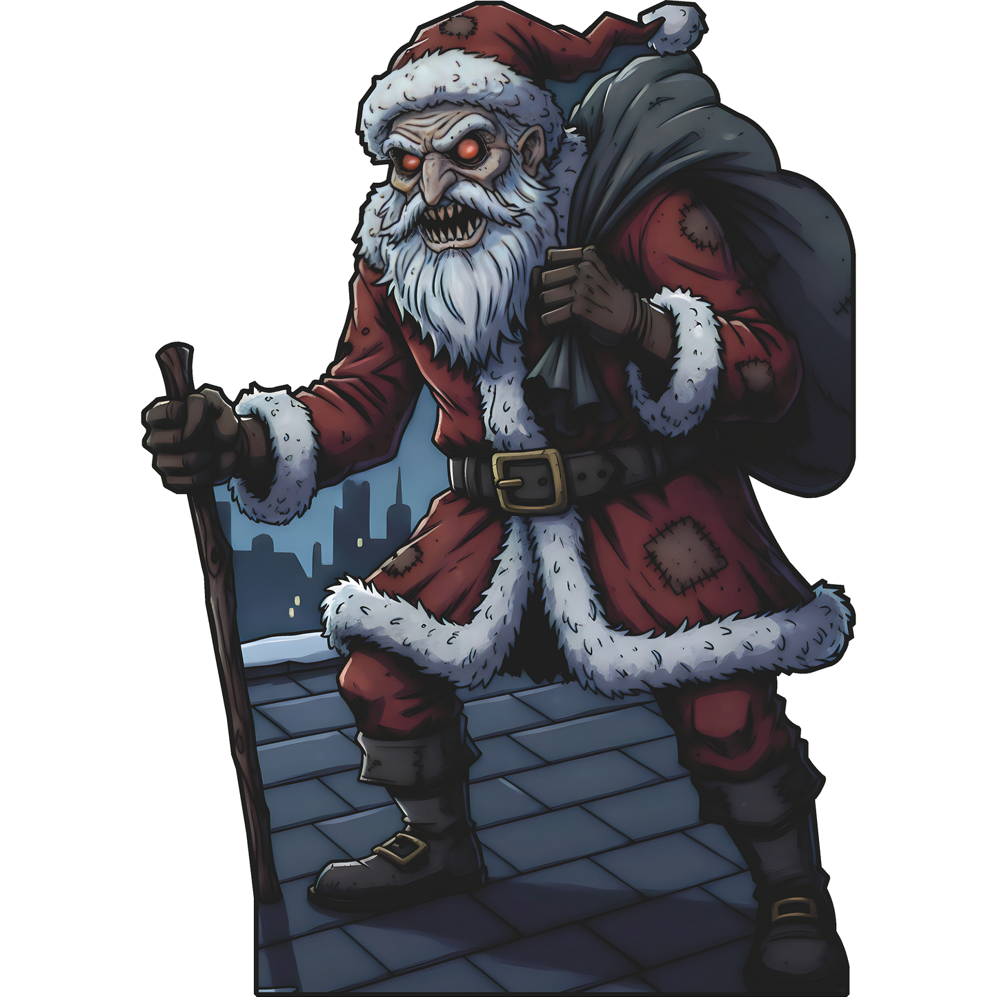 Ghoul Nightmare Santa Christmas Halloween Krampus Cardboard Cutout