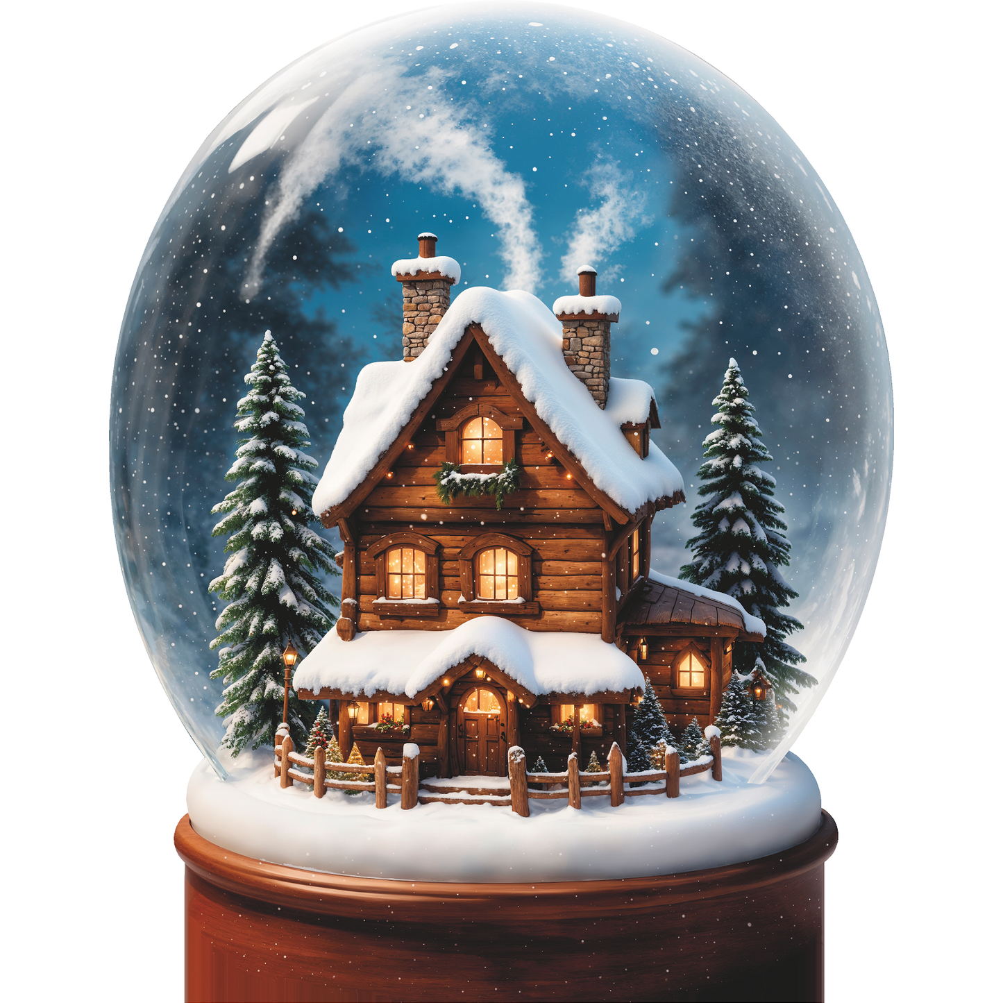 Christmas Winter Snow Globe Log Cabin Cardboard Cutout