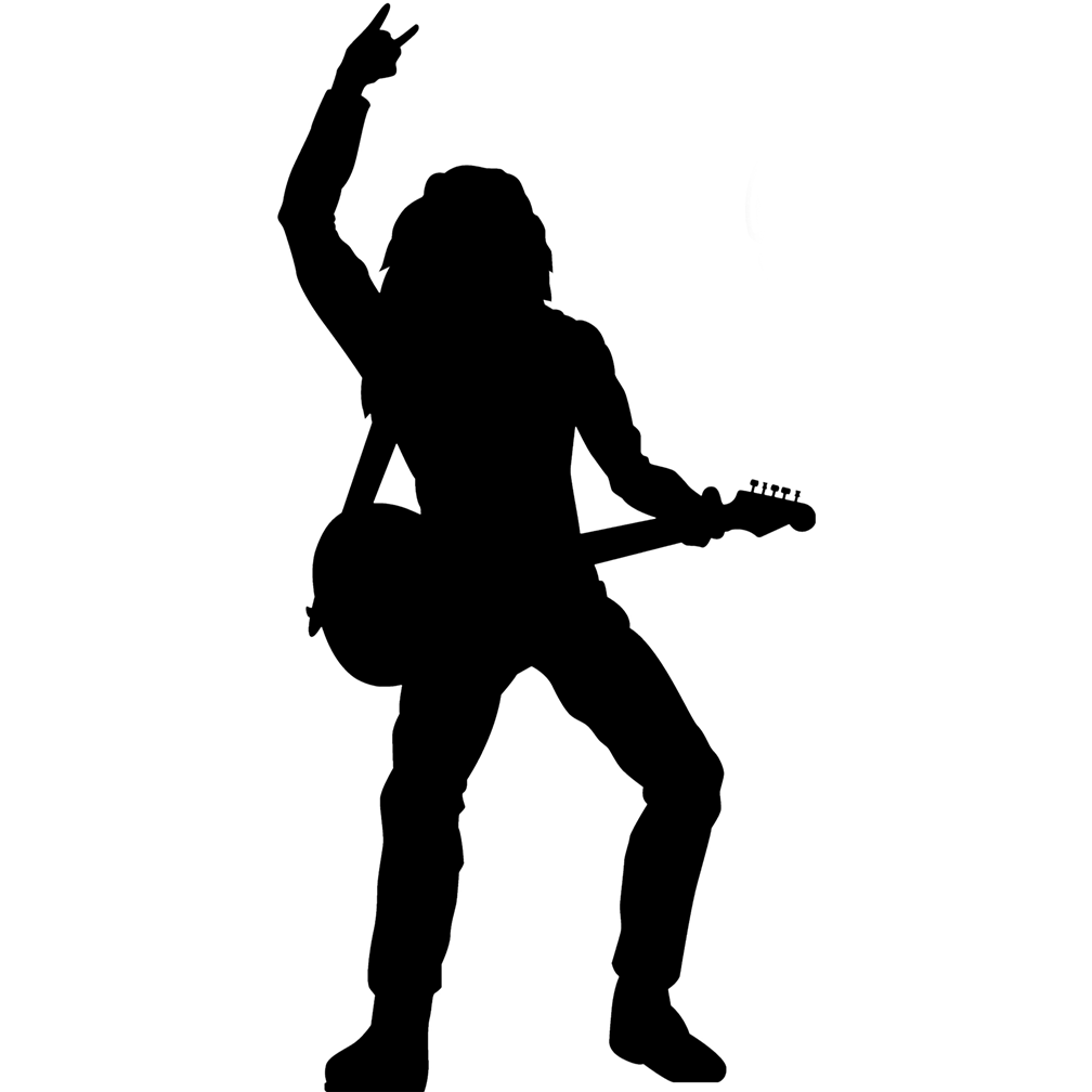 Heavy Metal Rockstar Silhouette Cardboard Cutout