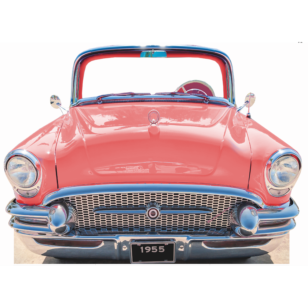 Classic Pink Car Coupe 1955 Stand in Cardboard Cutout