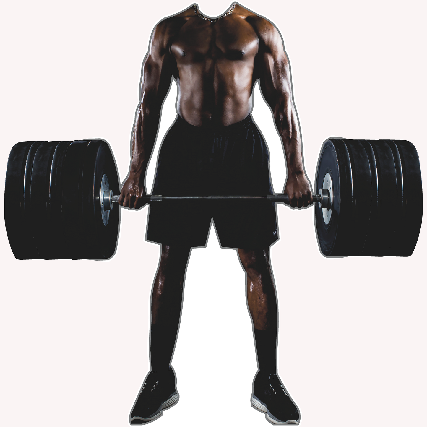 Strong Swole Buff Man Deadlift Weight Lifting Stand In