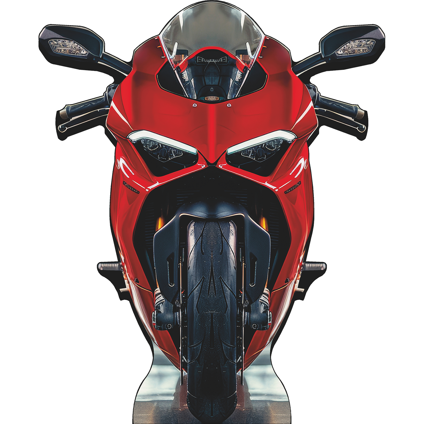 Red Sports Bike Motorcycle Bike Biker Stand In Cardboard Cutout