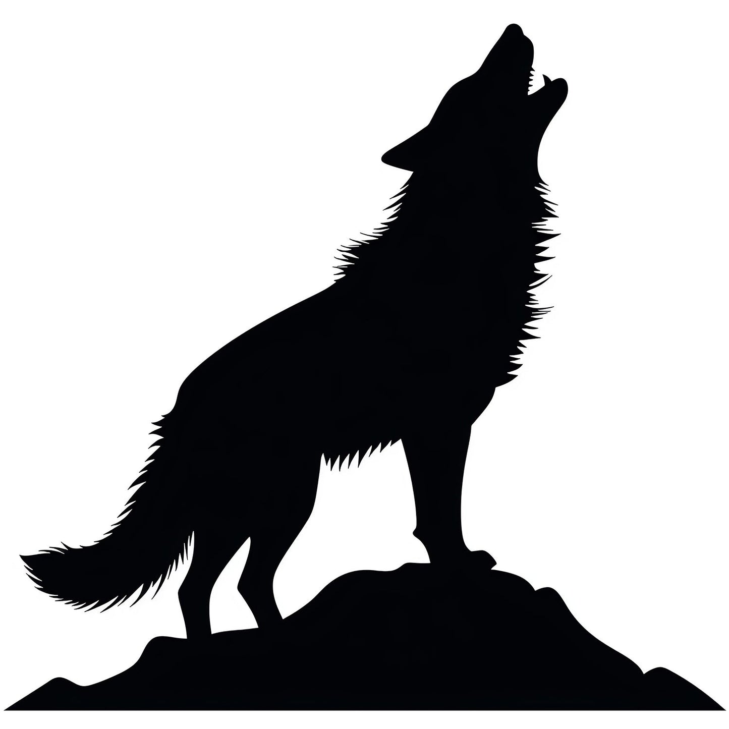 Howling Wolf Silhouette Cardboard Cutout