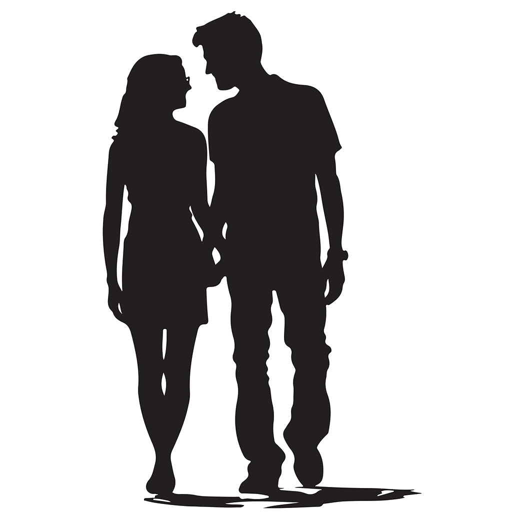Couple Holding Hands Silhouette Cardboard Cutout