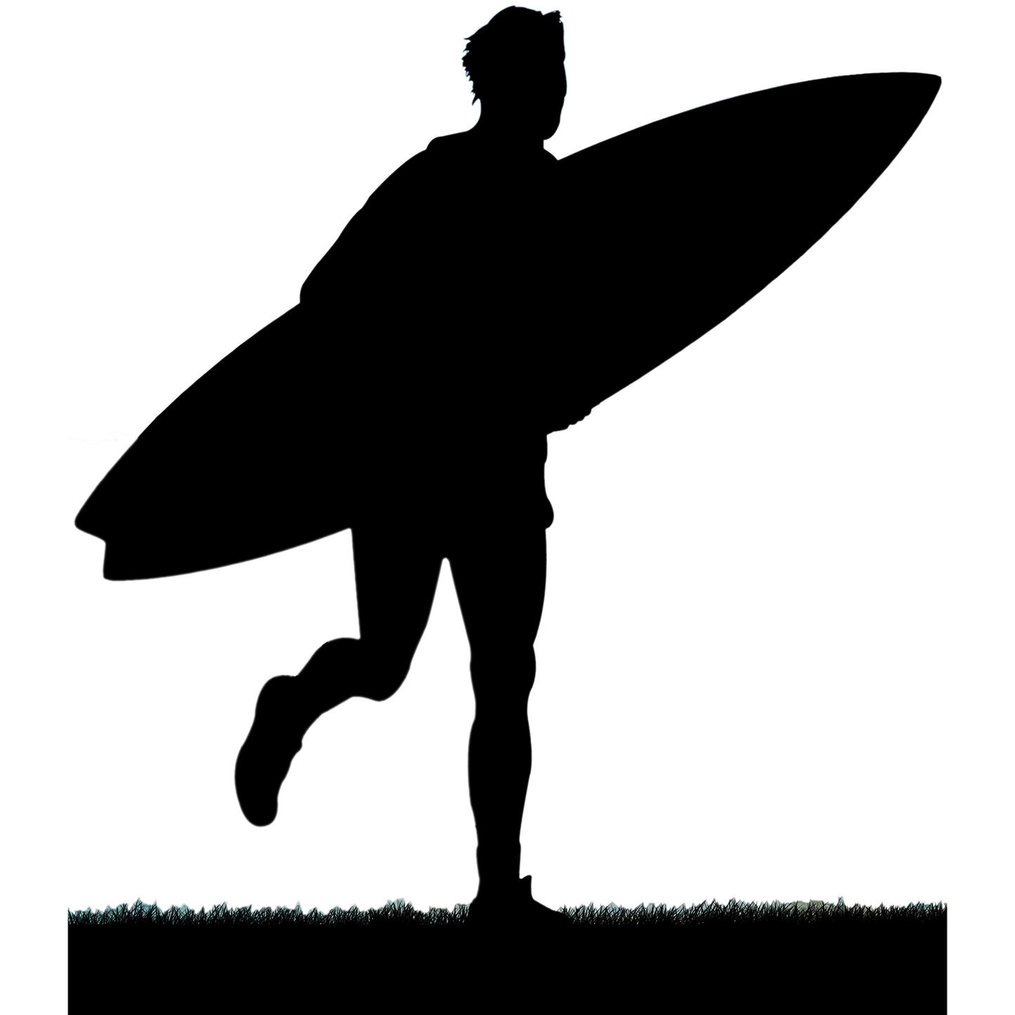 Surfer Running Silhouette Cardboard Cutout