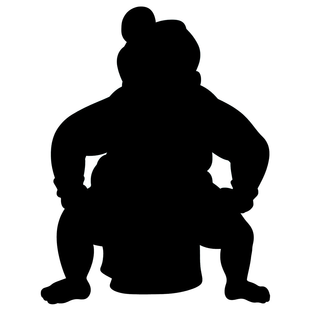 Sumo Wrestler Silhouette Cardboard Cutout