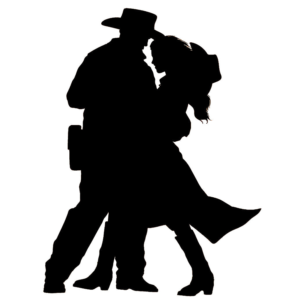 Country Western Yellowstone Couple Dancing Silhouette Cardboard Cutout