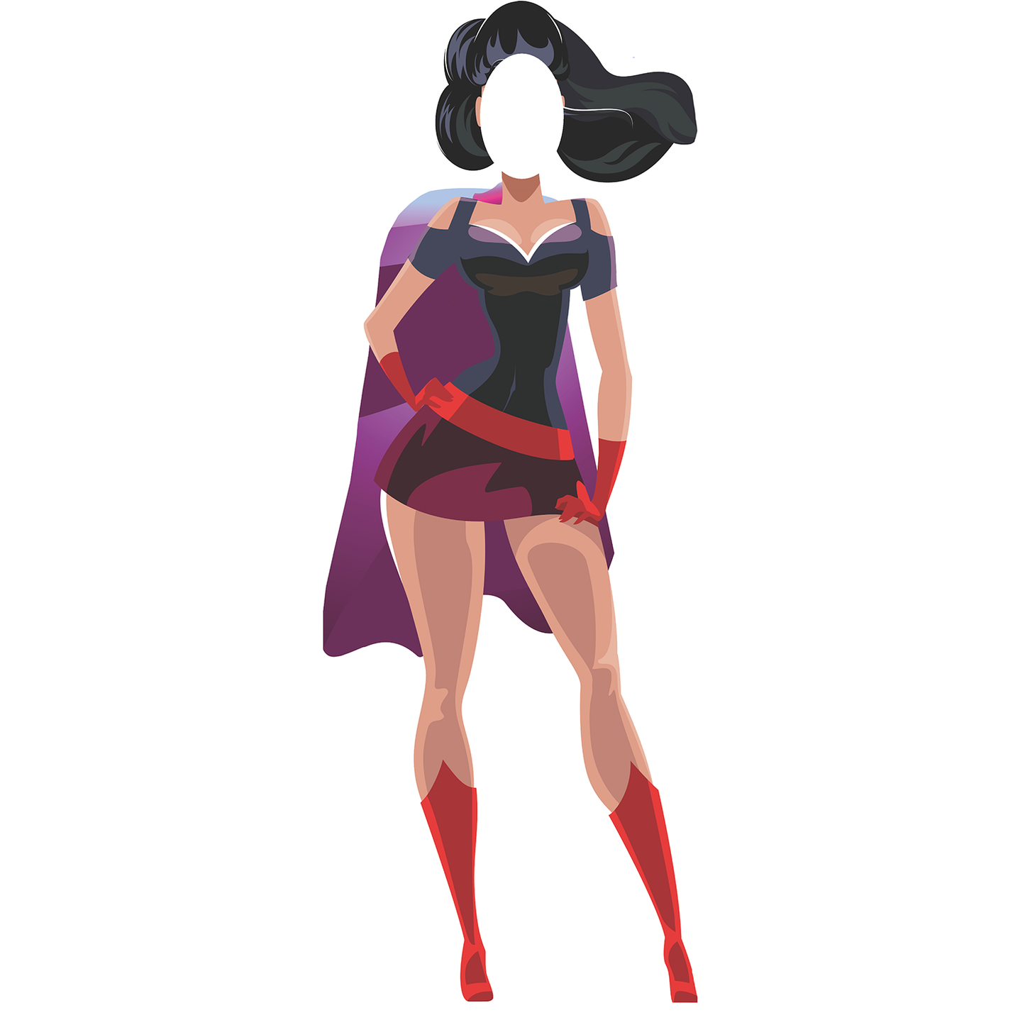 Cartoon Comic Wonderful Woman Super Hero Girl Stand In Cardboard Cutout