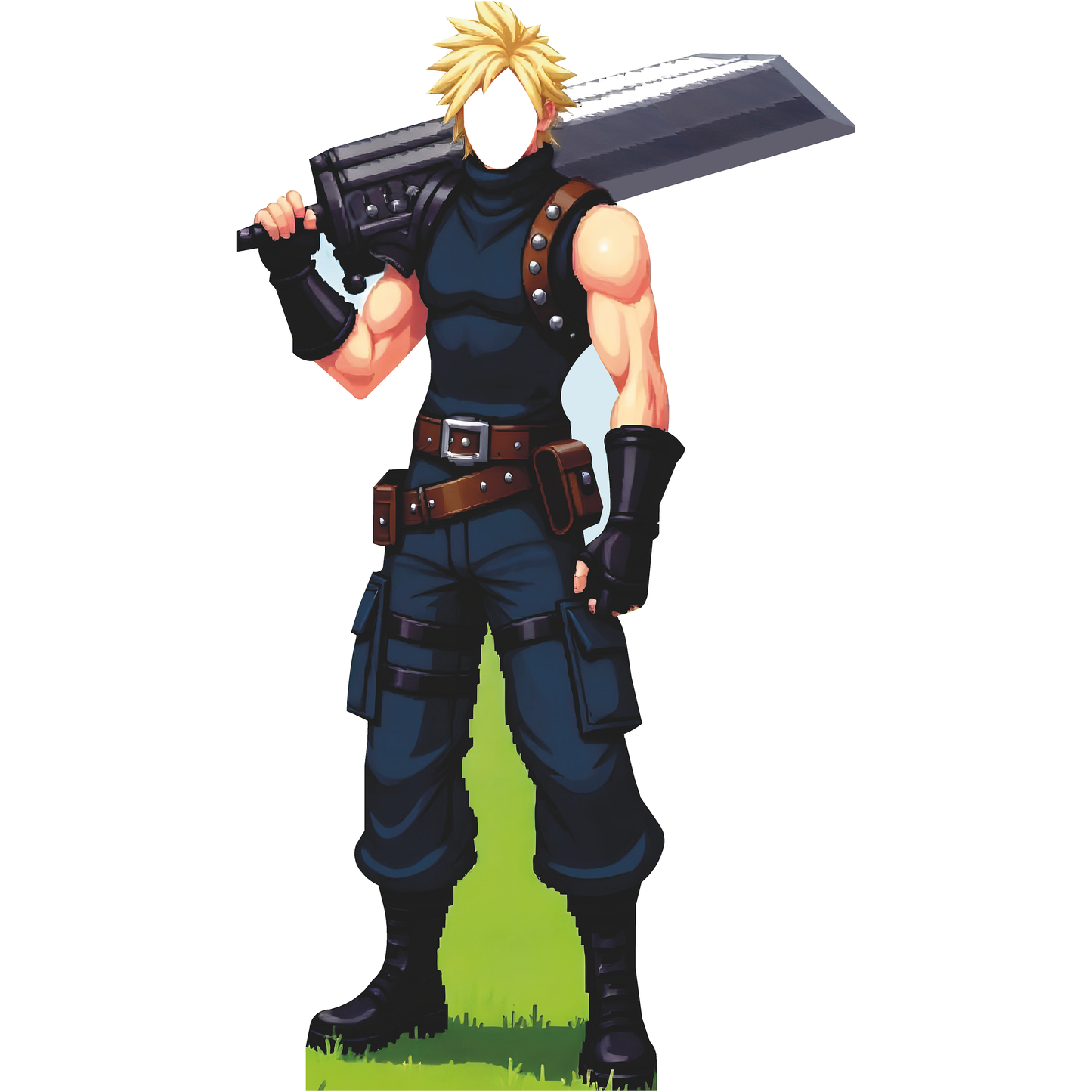 Buster Sword Mako Soldier VII Fantasy Stand In Cardboard Cutout