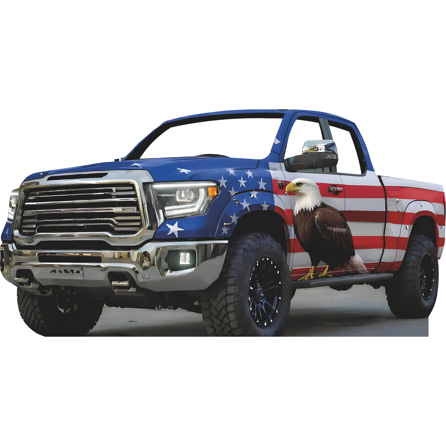 American Pickup Truck Flag America Eagle USA Stand In Cardboard Cutout