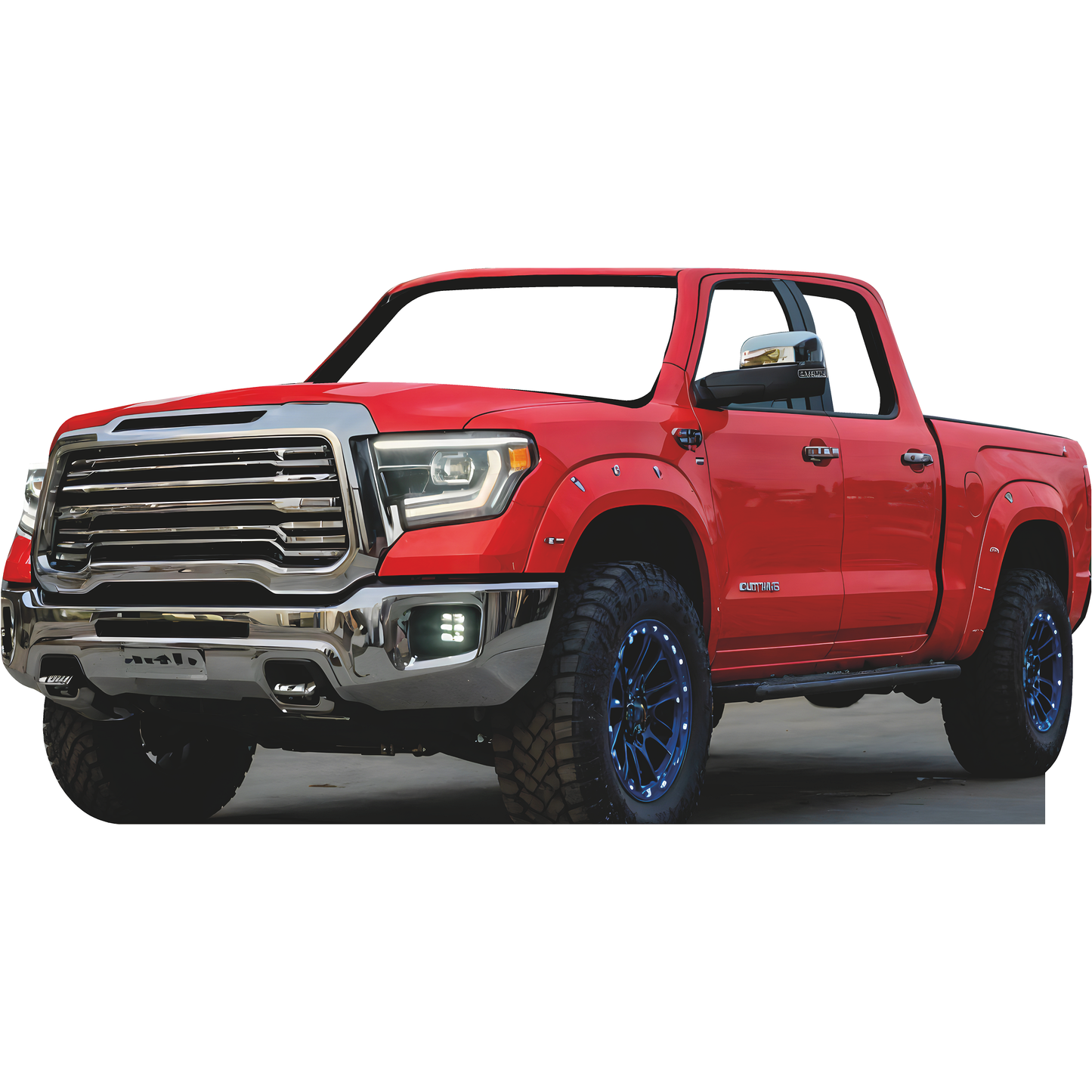 Red American Pickup Truck Stand In Cardboard Cutout