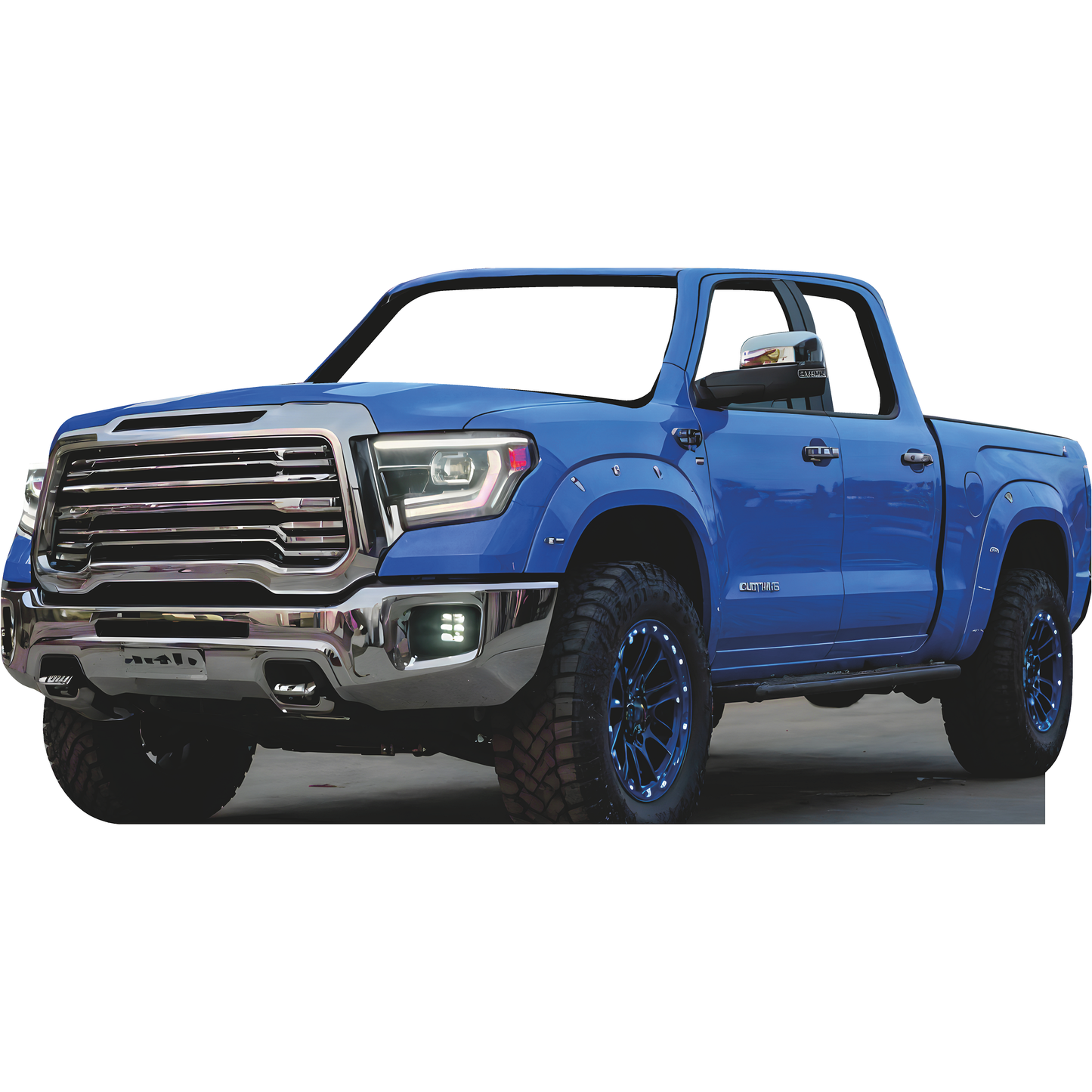 Blue American Pickup Truck Stand In Cardboard Cutout