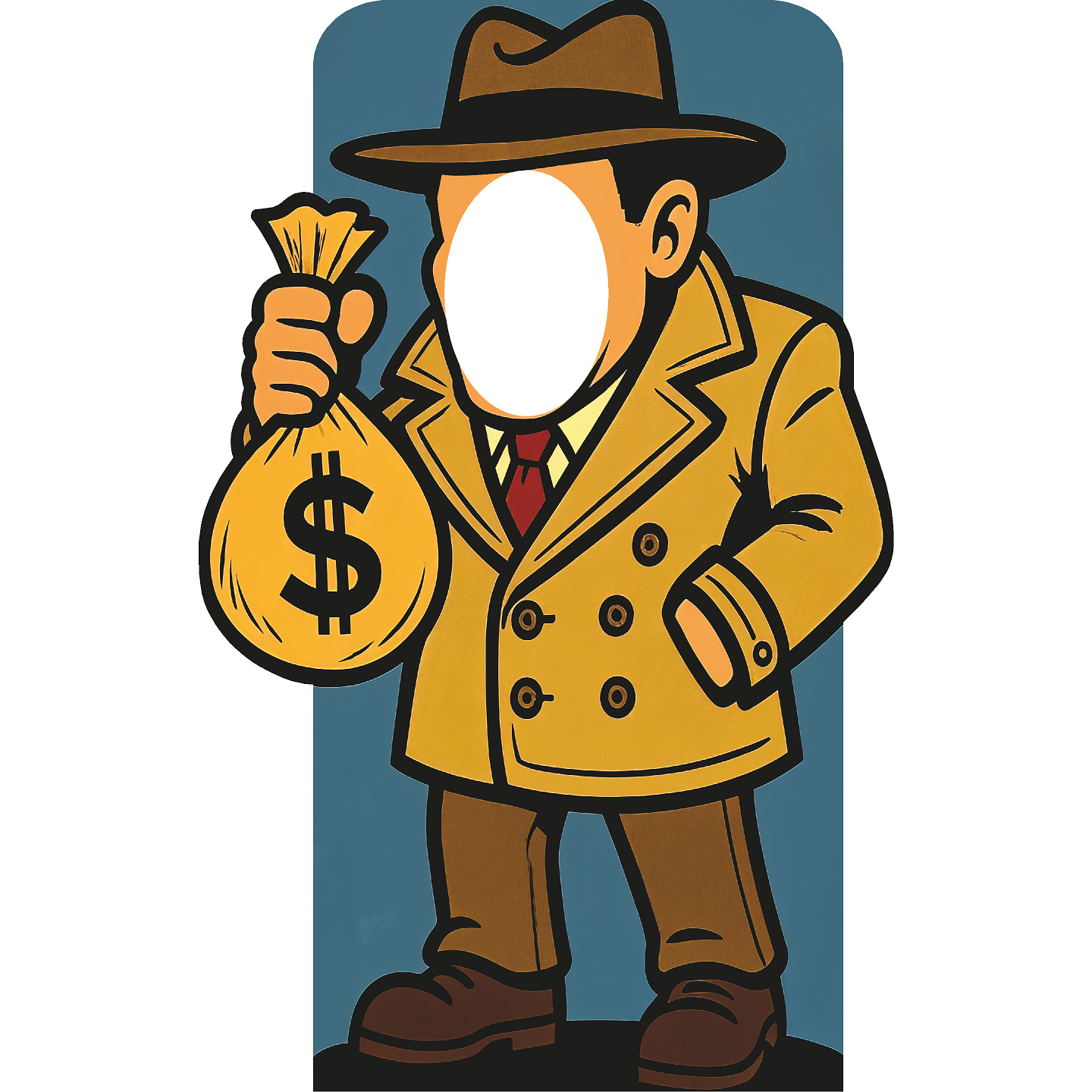 Cartoon 1920s 20s Gangster Mobster Harlem Good Fella Cash Stand In Cardboard Cutout