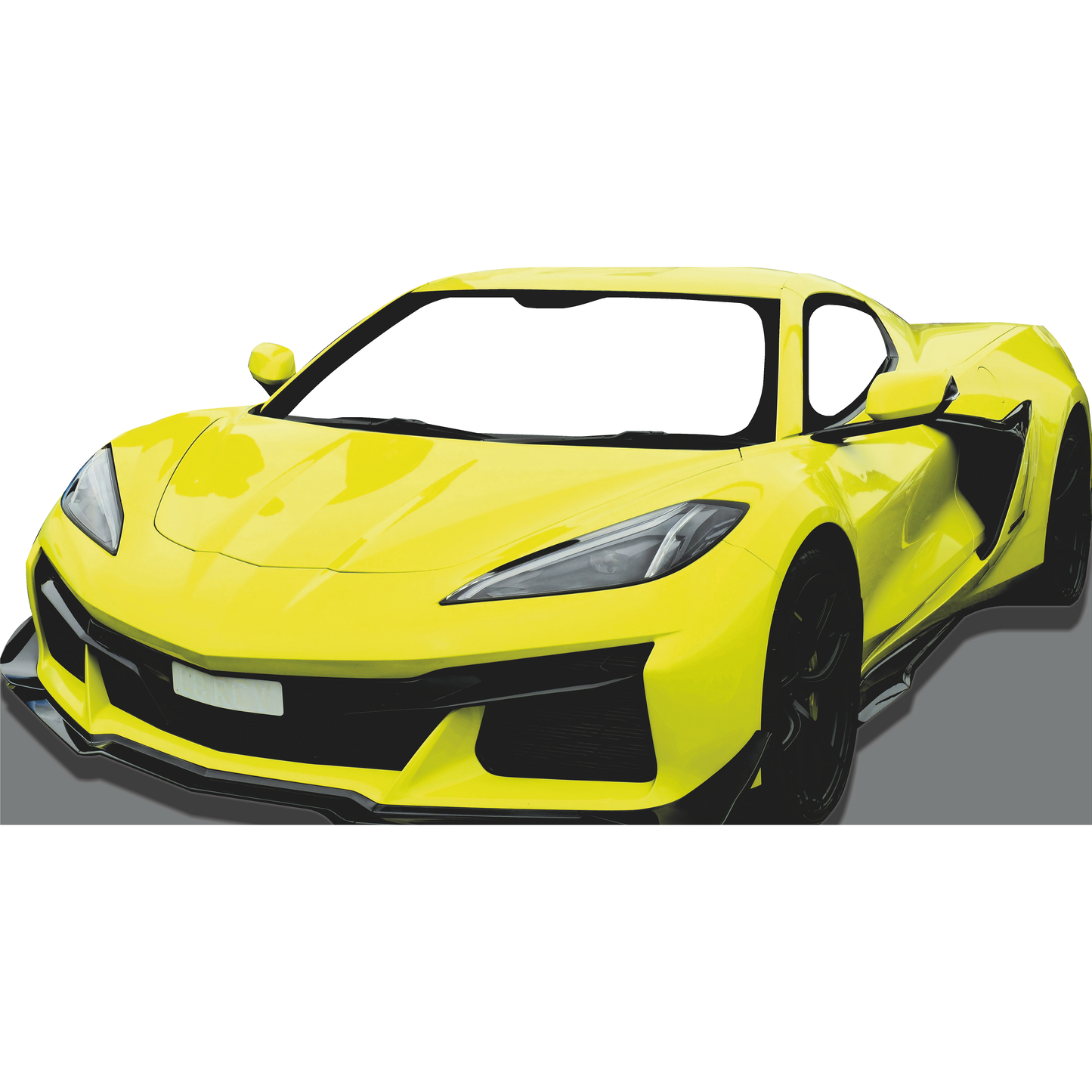 Yellow Vet Sports Car Stand In Cardboard Cutout