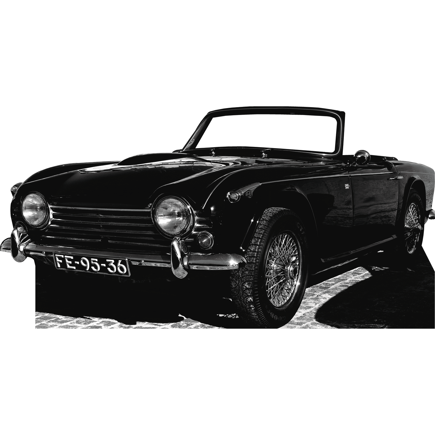 1960s Black English Secret Agent Spy Bond Powers Sports Car Stand In Cardboard Cutout