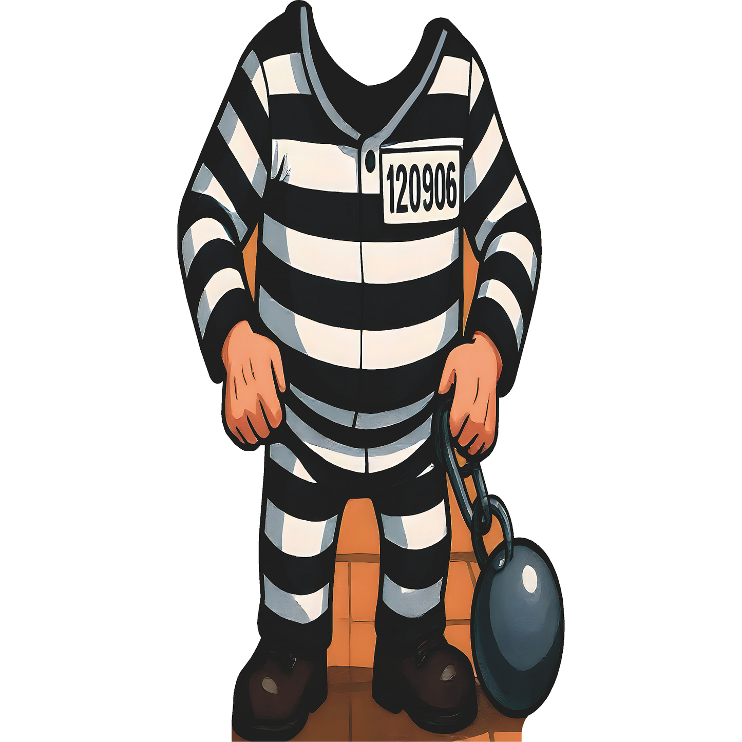 Prisoner Ball N Chain Cartoon Headless Prison Jail Stand In Cardboard Cutout