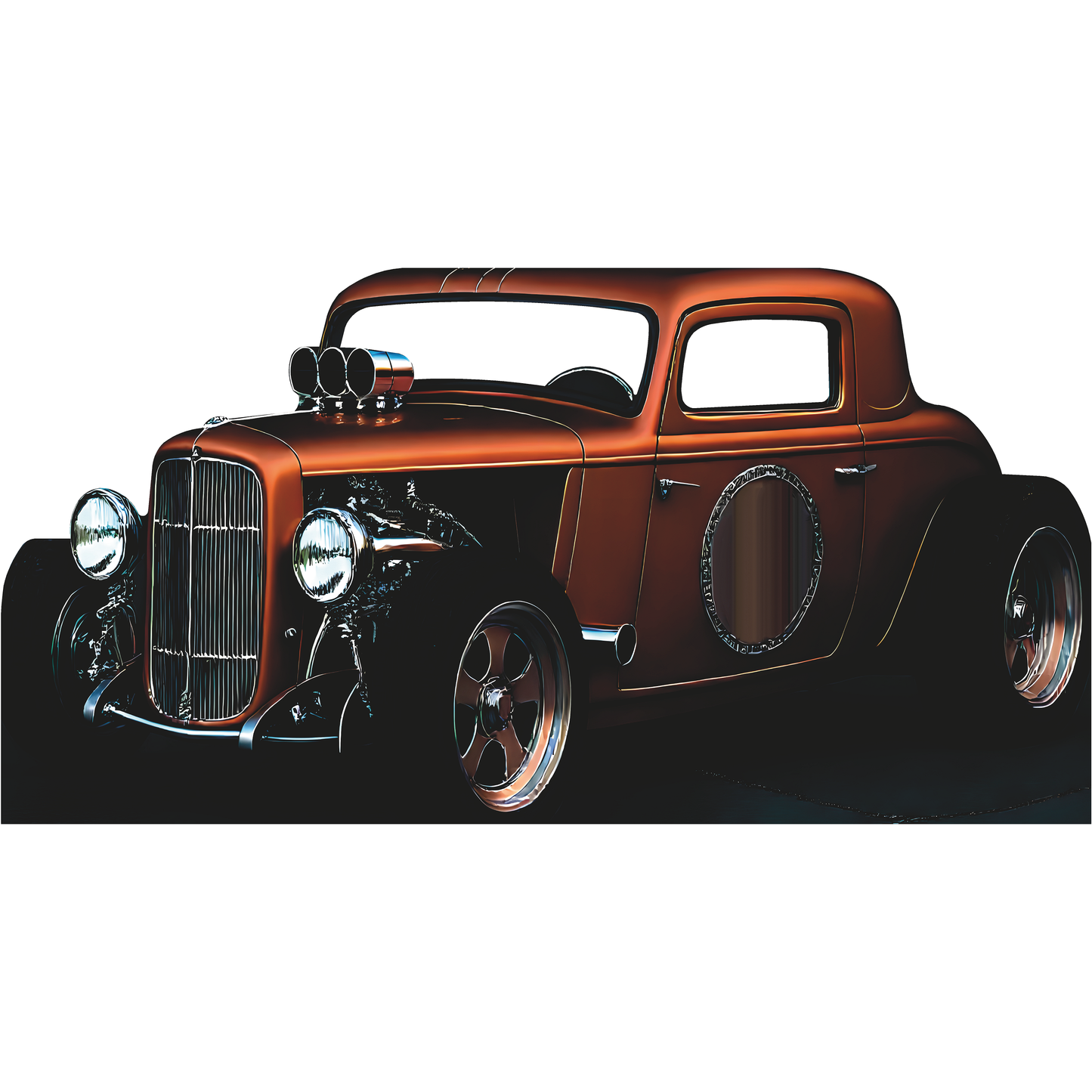 Vintage Red Hot Rod Car Classic Stand In Cardboard Cutout