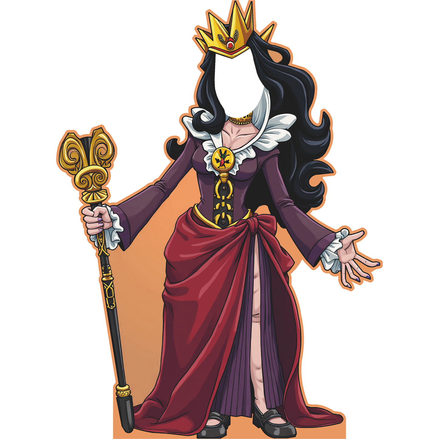 Royal Queen With Crown Stand In Cardboard Cutout