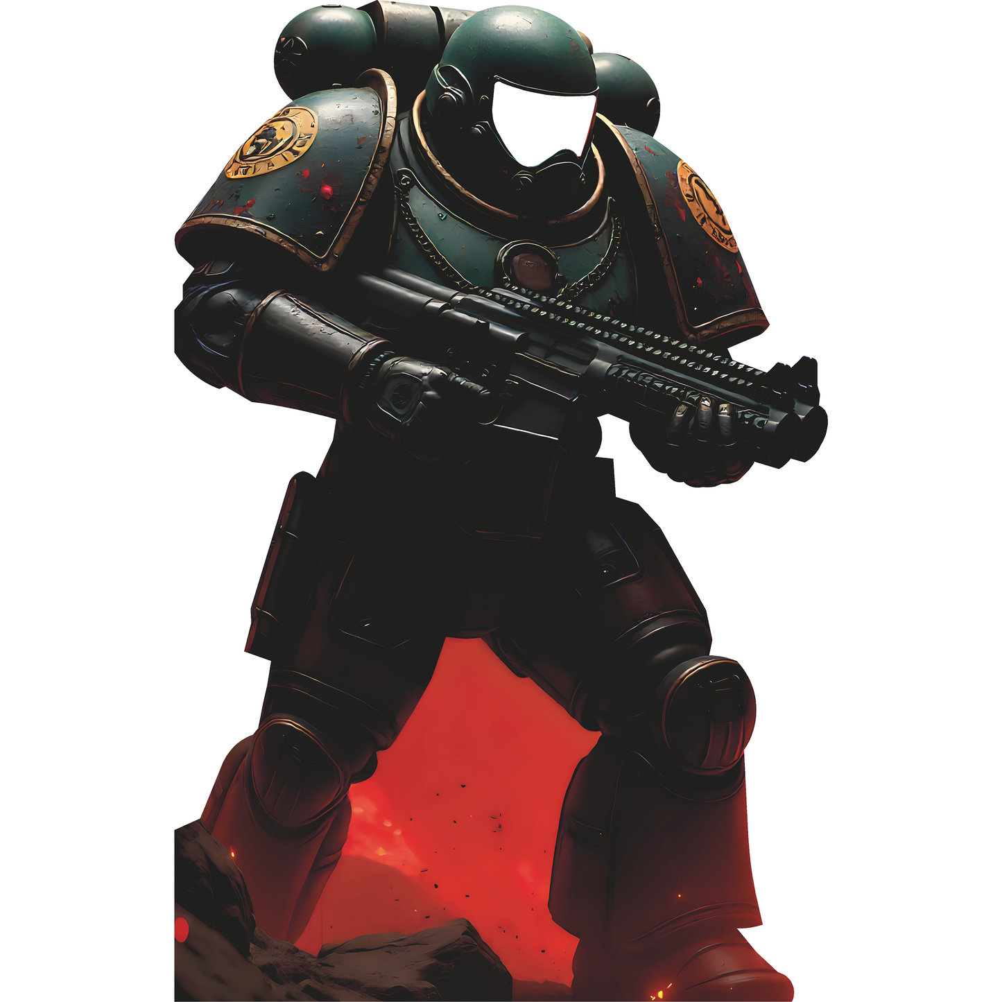 Doomed Space Marine Knee Deep In Dark Hell Ages Stand In Cardboard Cutout