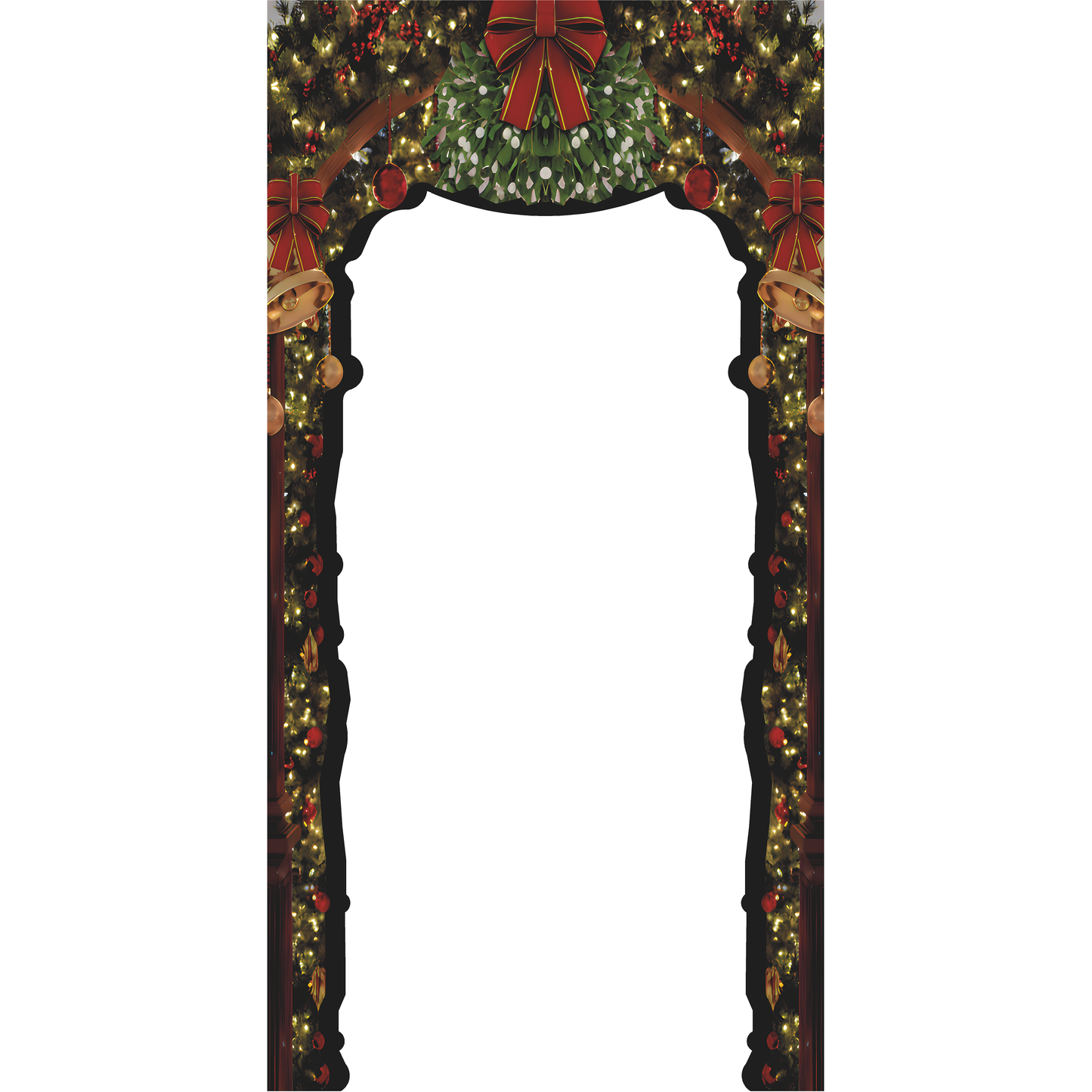 Christmas Holiday Mistletoe Arch Stand In Cardboard Cutout