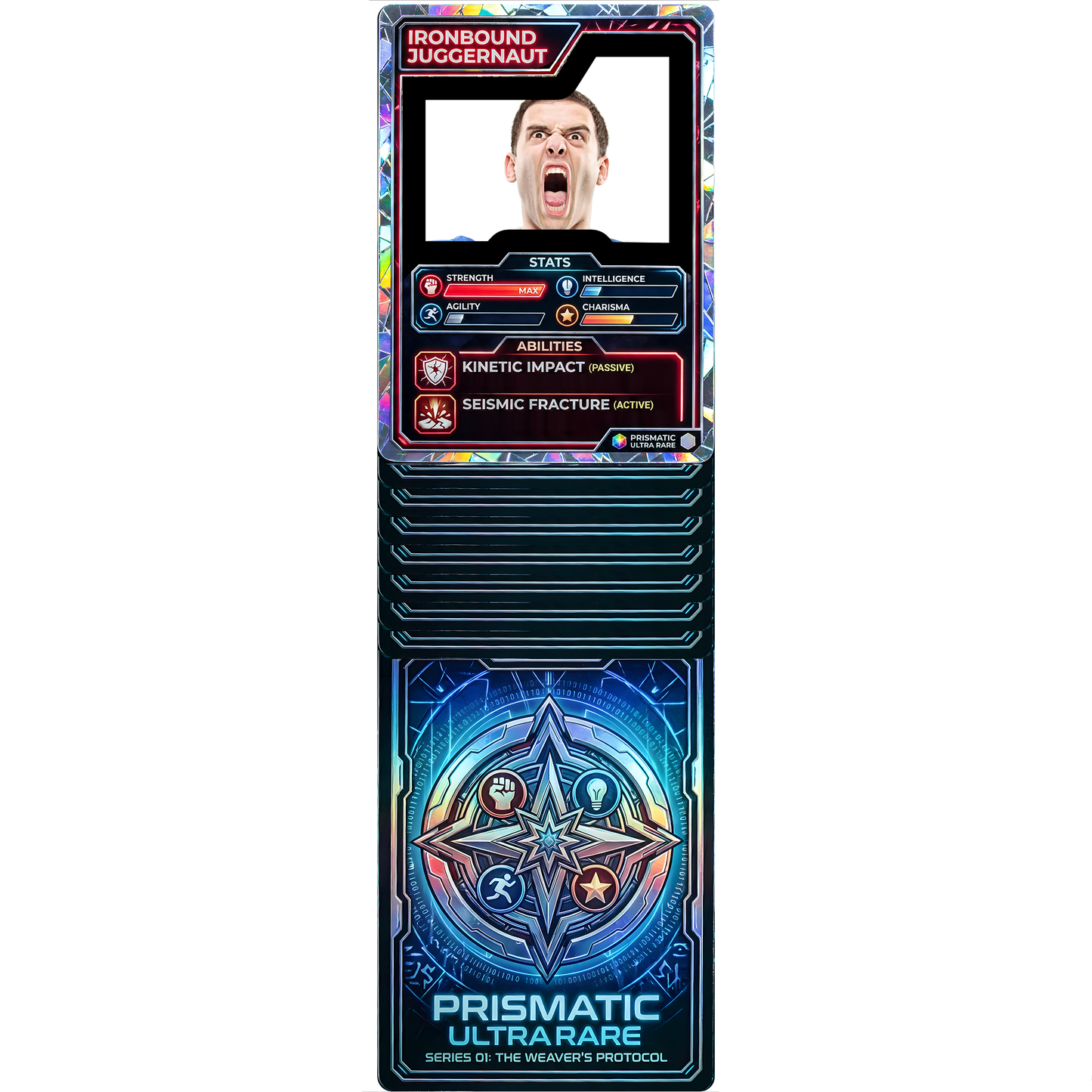 Agility Maxed RPG Trading Card Stats Collectible Holographic Stand In Cardboard Cutout