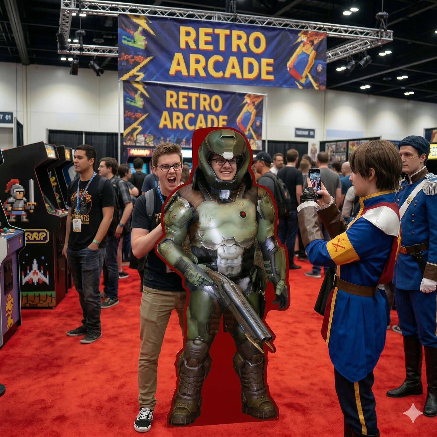 Eternal Space Marine Dark Doomed Armor Stand In Cardboard Cutout