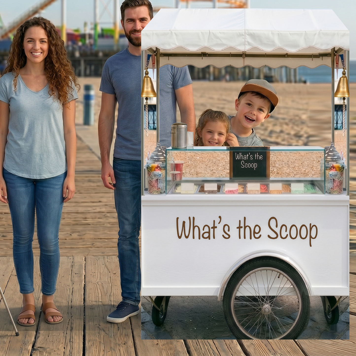 Ice Cream Cart Truck Stand In Cardboard Cutout Standee Standup