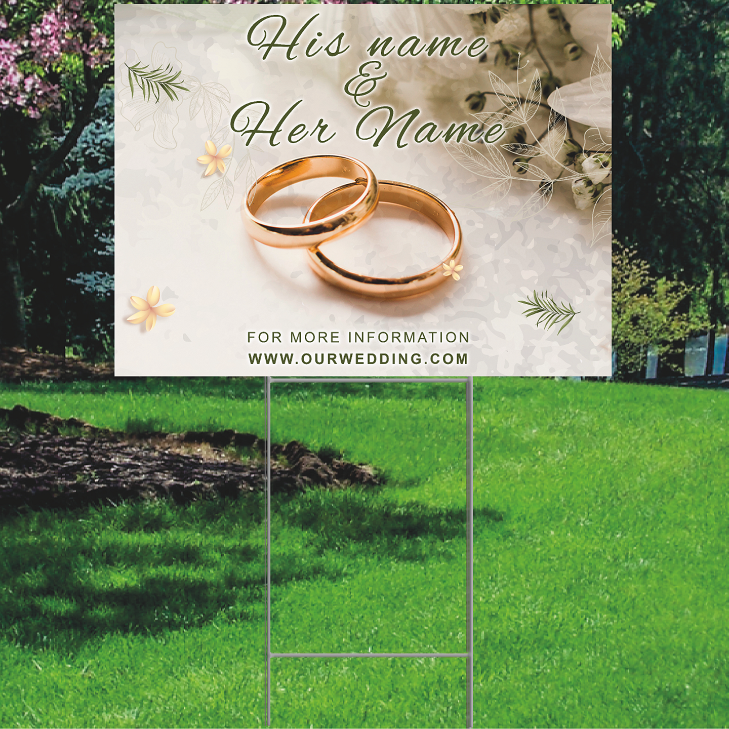 Our Wedding CUSTOM Sign For Your Special Day Plastic Outdoor Yard Sign Decoration Cutout