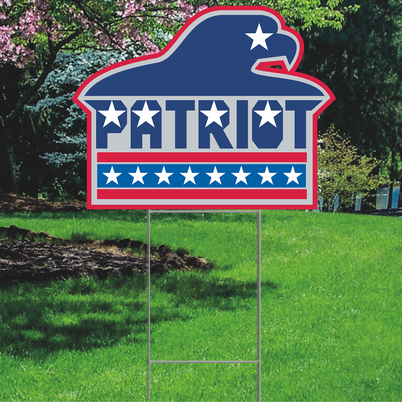 Patriot Stars Stripes Eagle Politics Plastic Outdoor Yard Sign Decoration Cutout