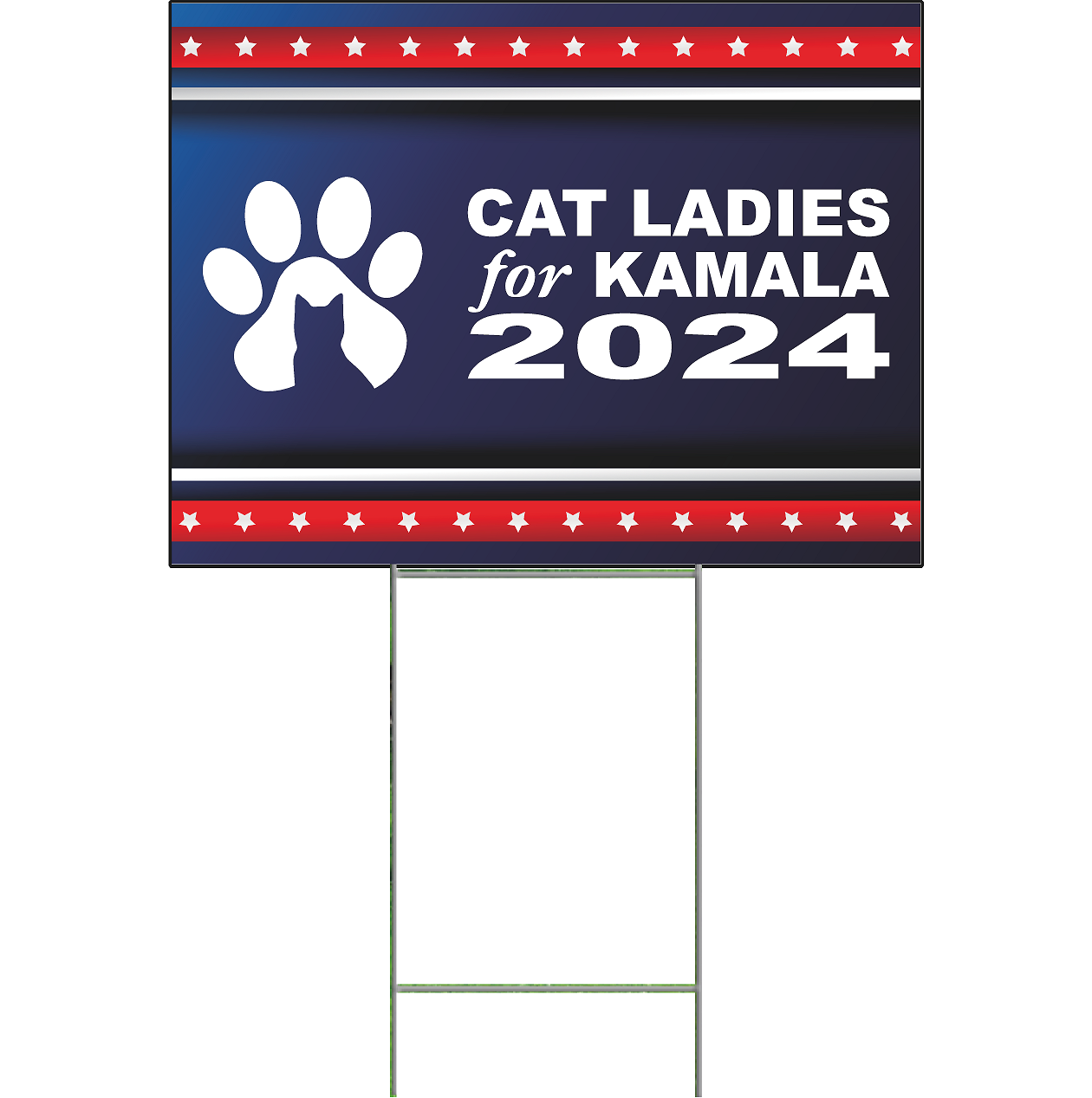 Crazy Cat Ladies For Kamala Harris Paw Logo