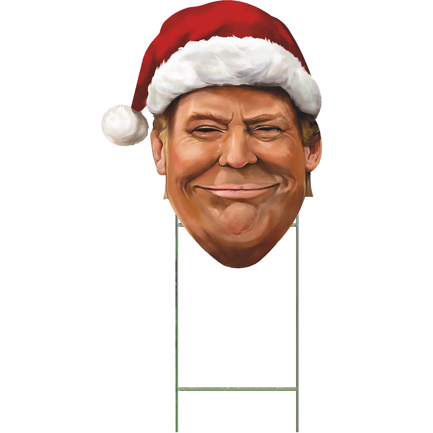Donald Trump Christmas Santa Hat Waterproof Plastic Yard Sign