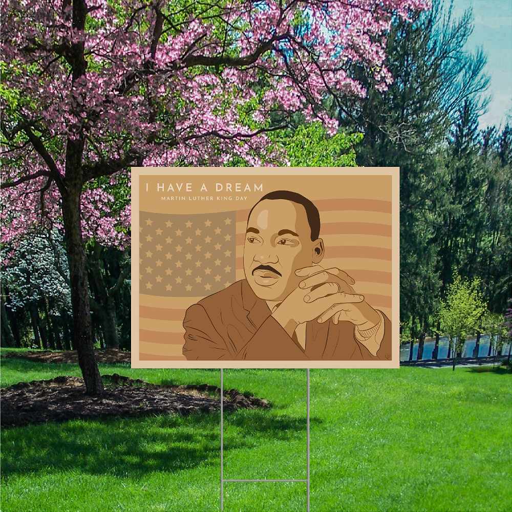 MLK Plastic Outdoor Yard Sign Decoration Cutout