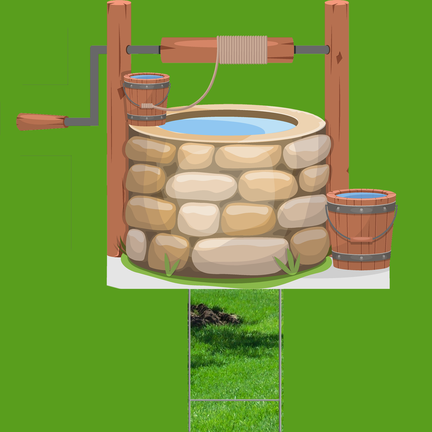 Wishing Well Plastic Outdoor Yard Sign Decoration Cutout