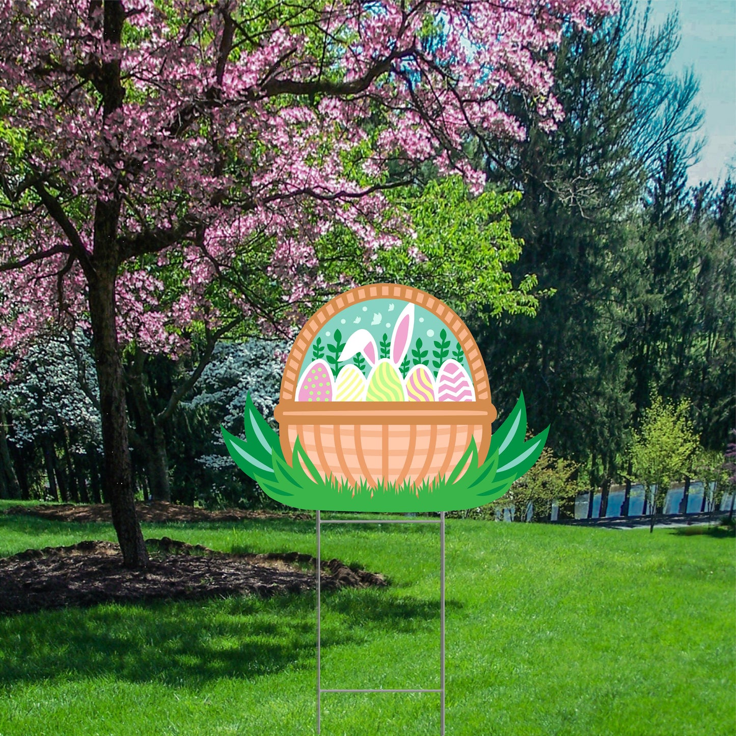 Easter Basket Yard Sign Decoration Cutout