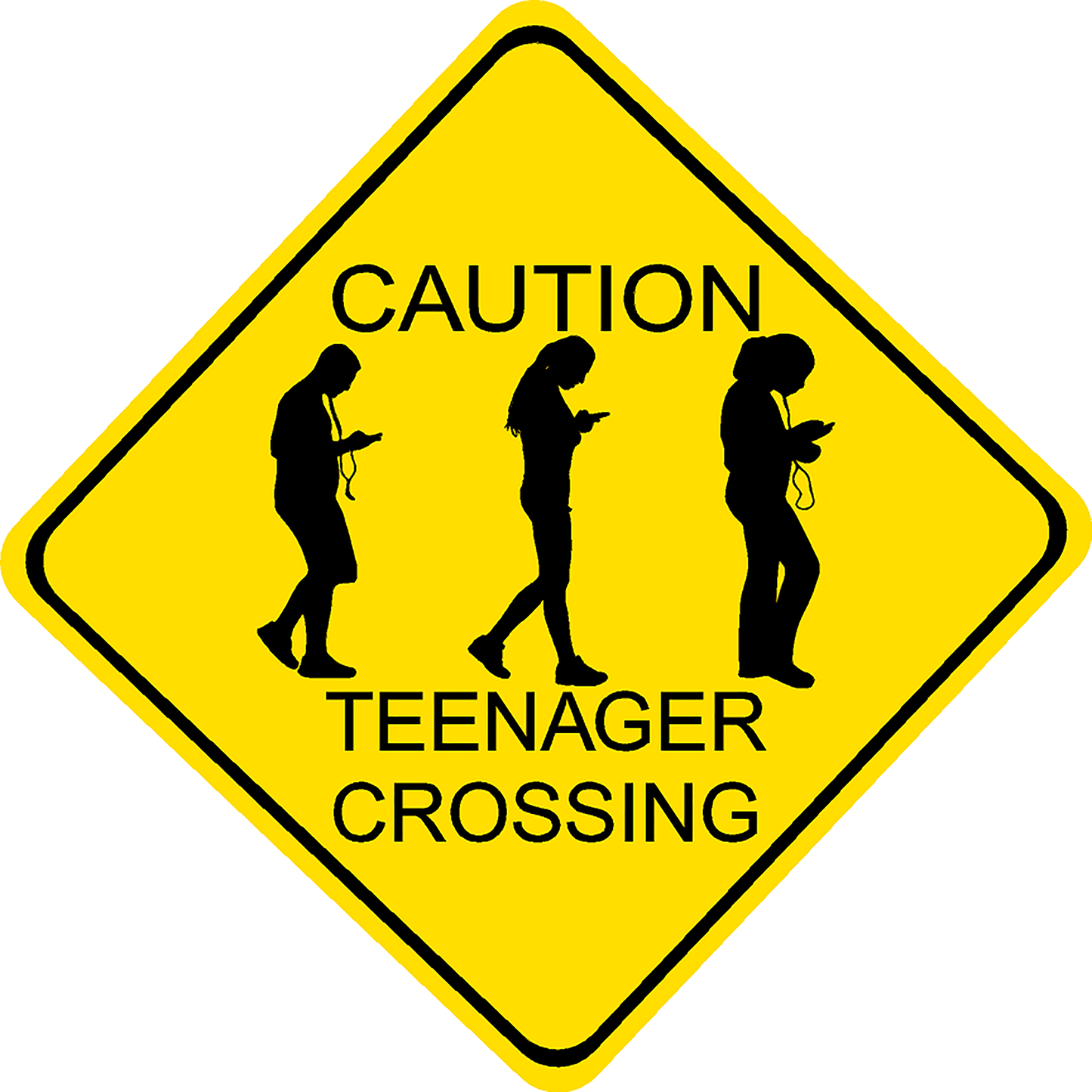 Teenager Crossing Diamond Yard Sign