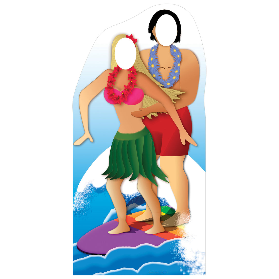 Embrace the Beach Vibes with a Surfer Couple Stand-In Cardboard Cutout