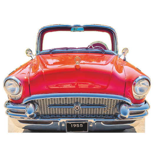 Step into Nostalgia: Introducing Our Classic 1955 Coupe Car Stand-In Cardboard Cutout!