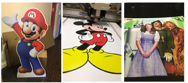 Video game and movie cutouts make great decorations.