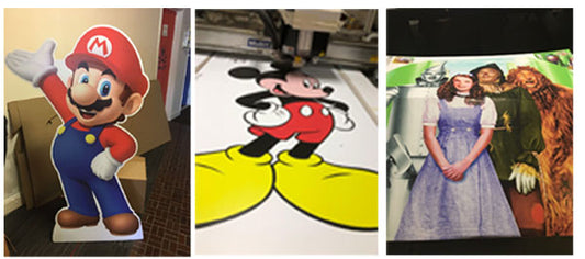 Video game and movie cutouts make great decorations.